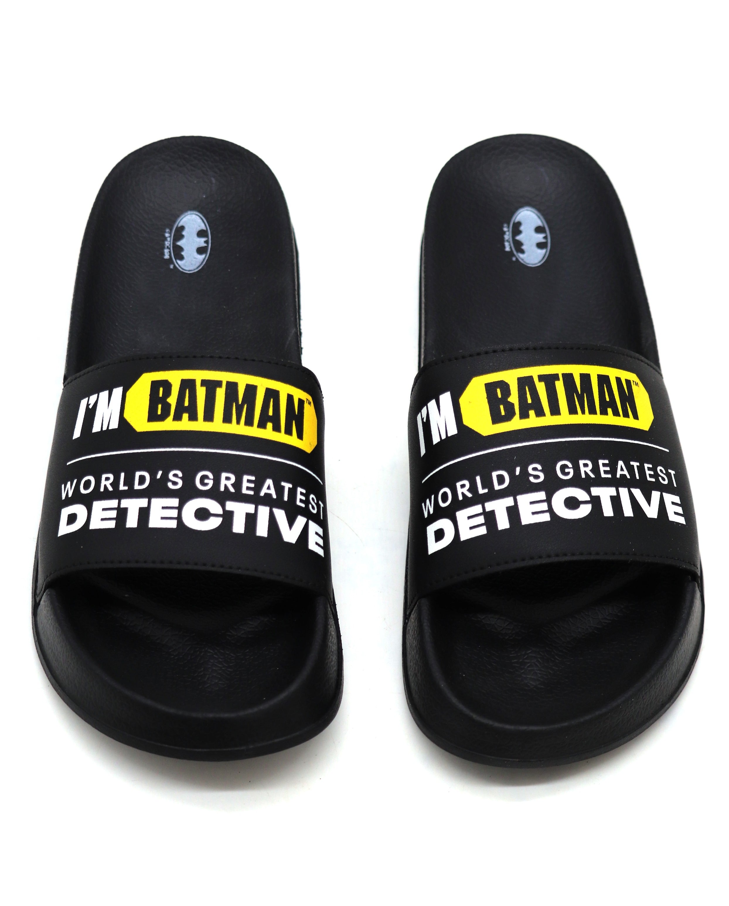 SVAAR Batman Detective Men's Black Sliders – Ultra Soft Cushion Flip Flops