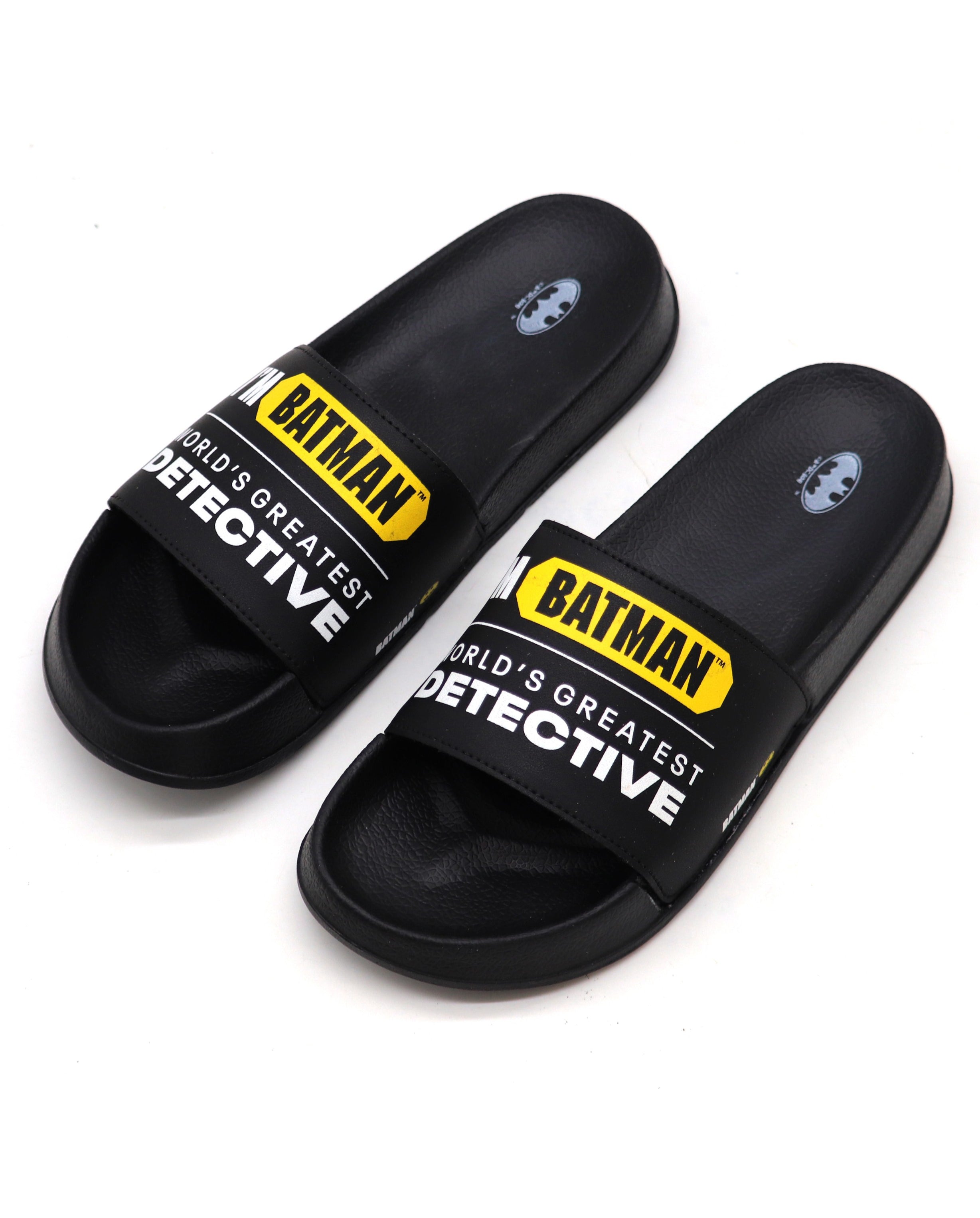 SVAAR Batman Detective Men's Black Sliders – Ultra Soft Cushion Flip Flops