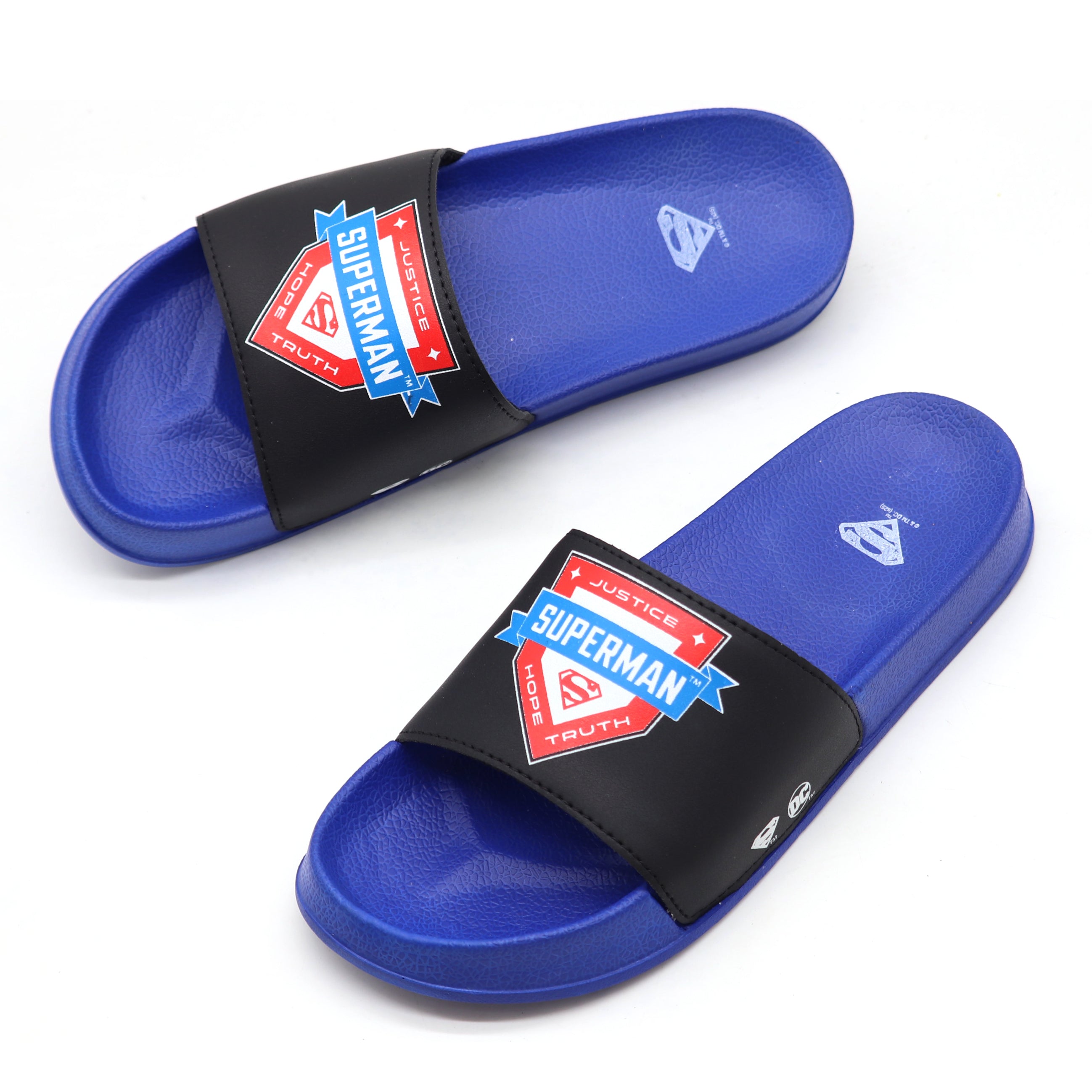 SVAAR x Superman Men's Slides – Soft Cushion, Anti-Slip, Lightweight - Blue