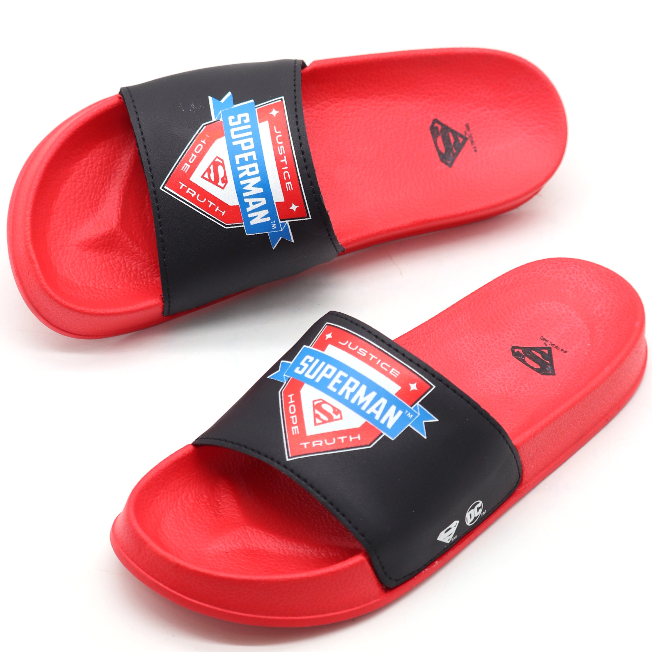 SVAAR x Superman Men's Slides – Soft Cushion, Anti-Slip, Lightweight - Red