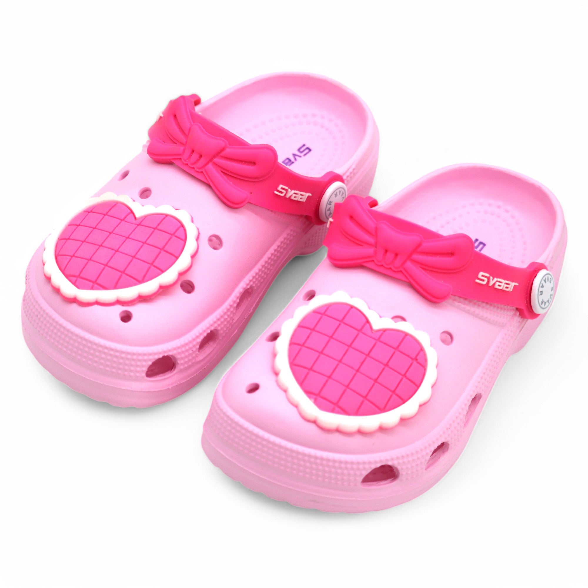 SVAAR Cute Heart Clogs for Girls and Boys-Pink