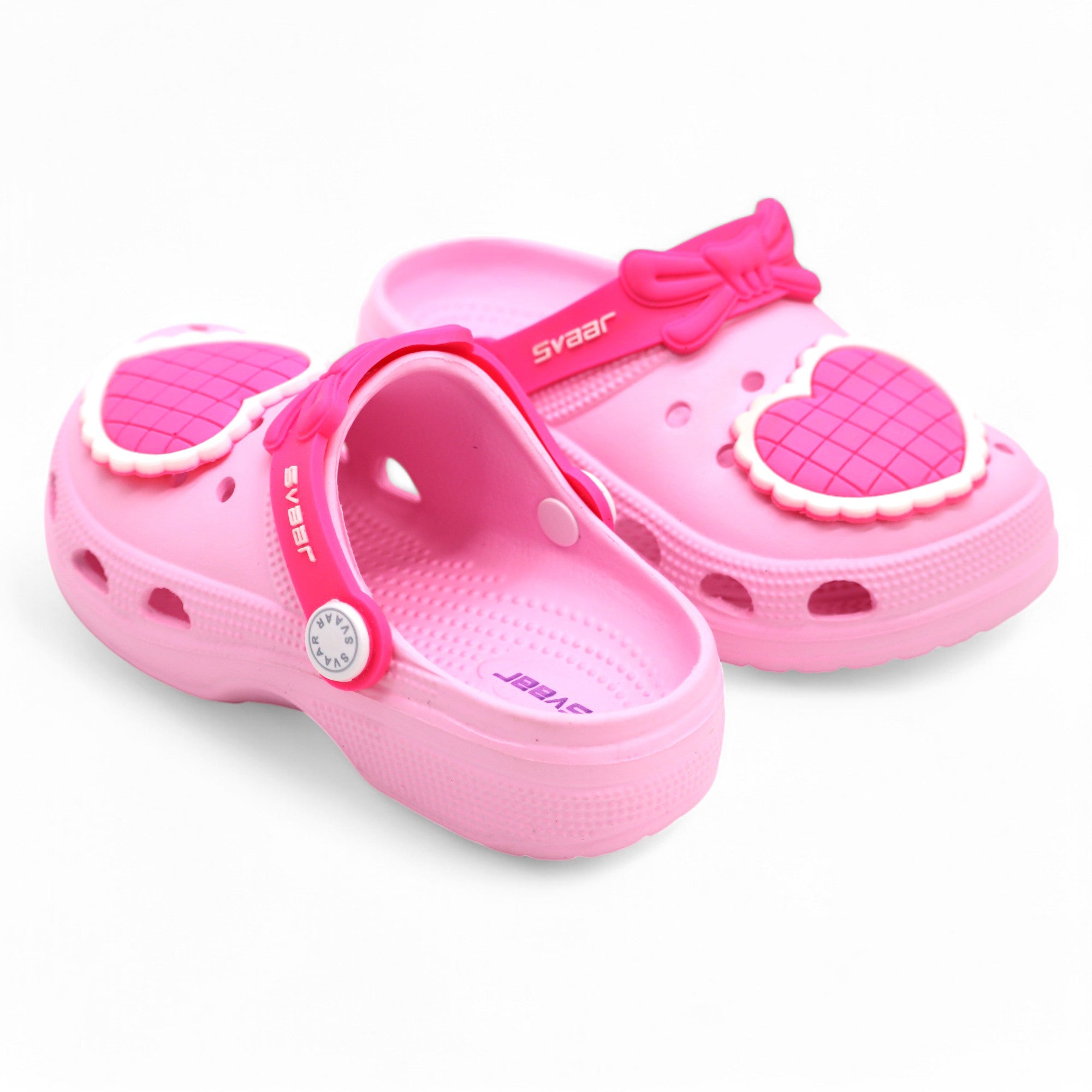 SVAAR Cute Heart Clogs for Girls and Boys-Pink