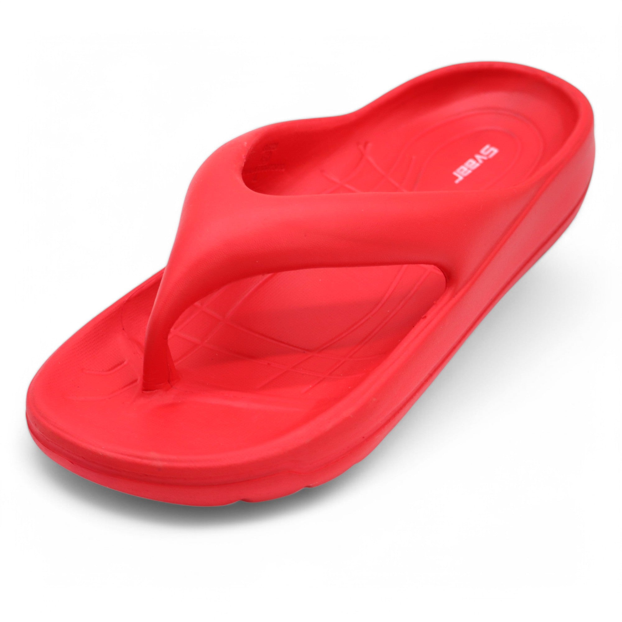 SVAAR Soft EVA Slippers for Men | Stylish Anti-Skid Flip-Flops with Arch Support & Bouncy Sole | Lightweight Indoor Outdoor Comfort-Red