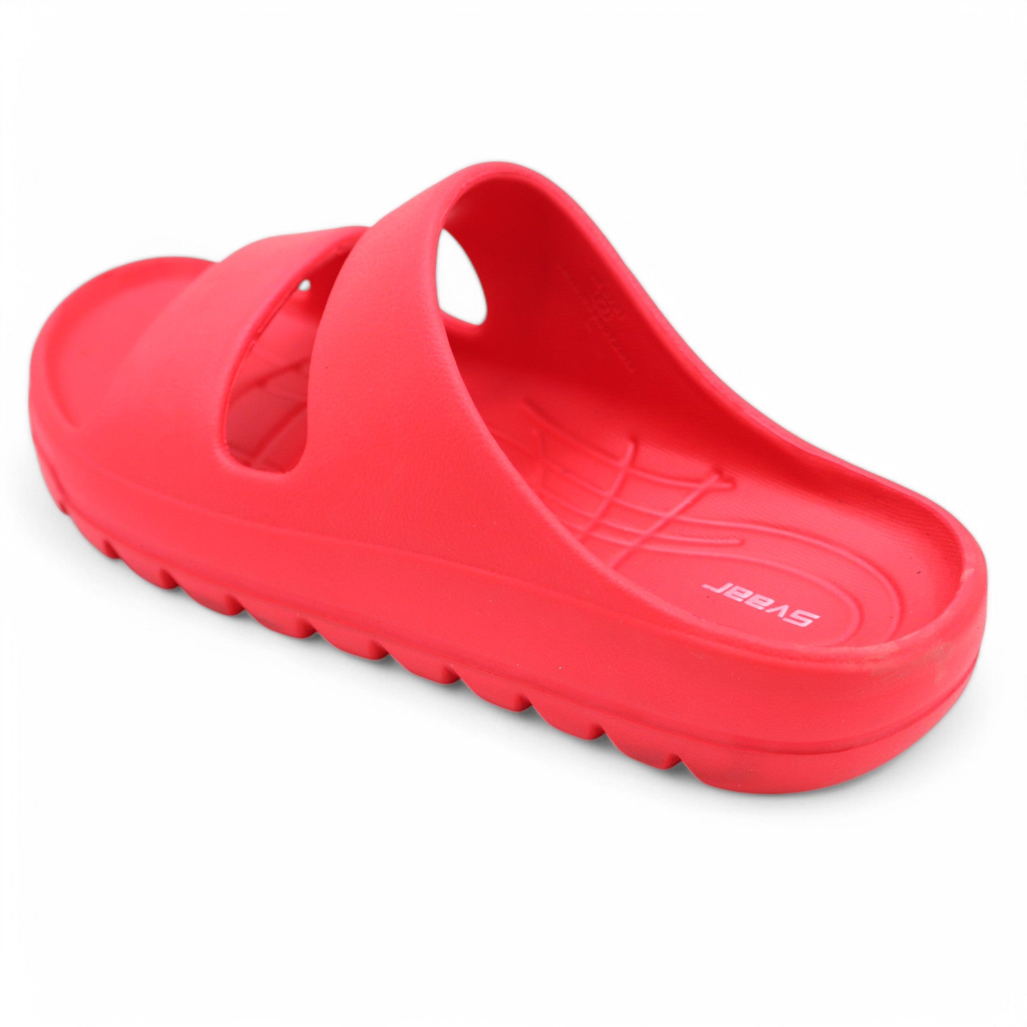 SVAAR Soft EVA Double Strap Slippers for Men | Stylish Anti-Skid Slides with Arch Support & Bouncy Sole | Lightweight Indoor Outdoor Comfort-Red