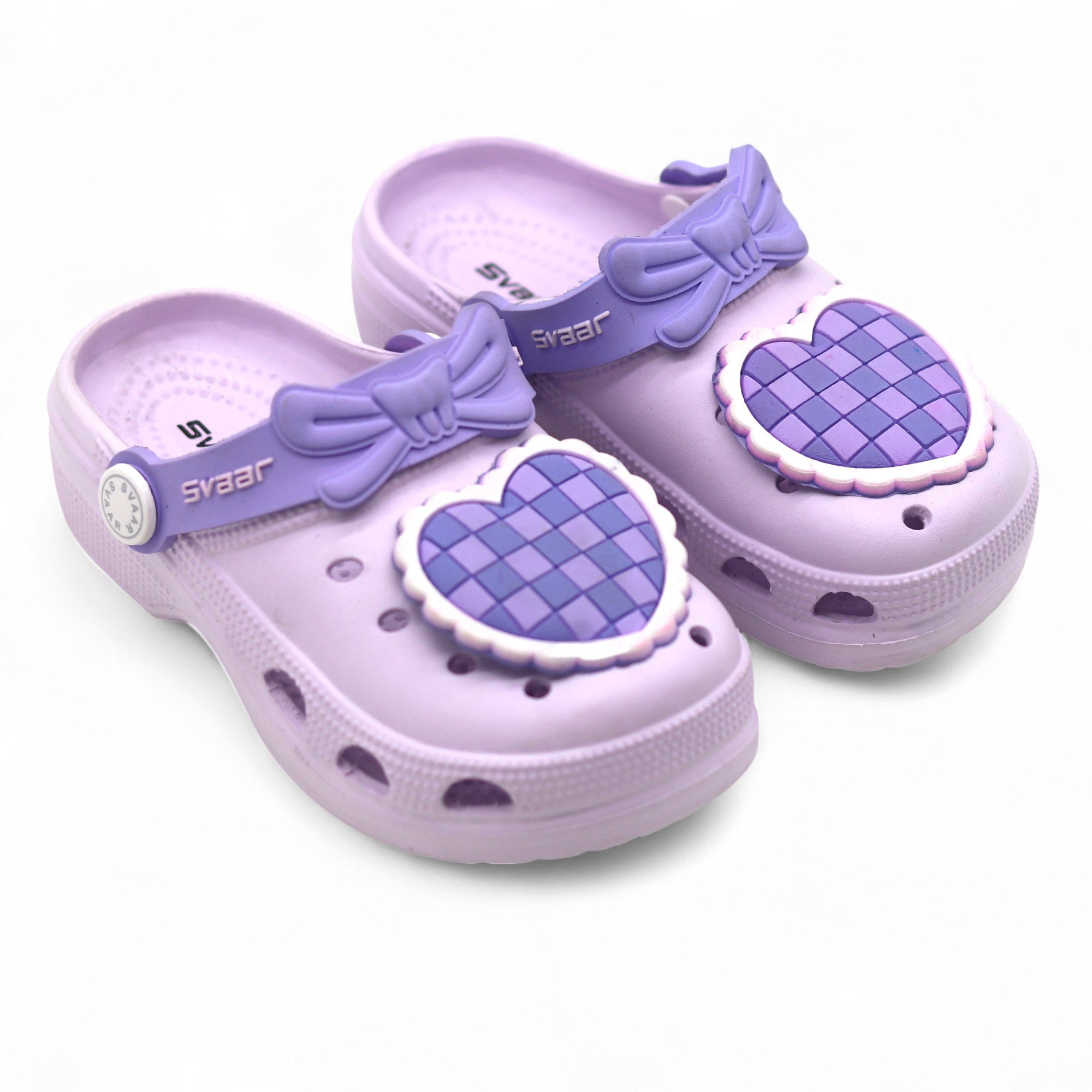 SVAAR Cute Heart Clogs for Girls and Boys-Purple