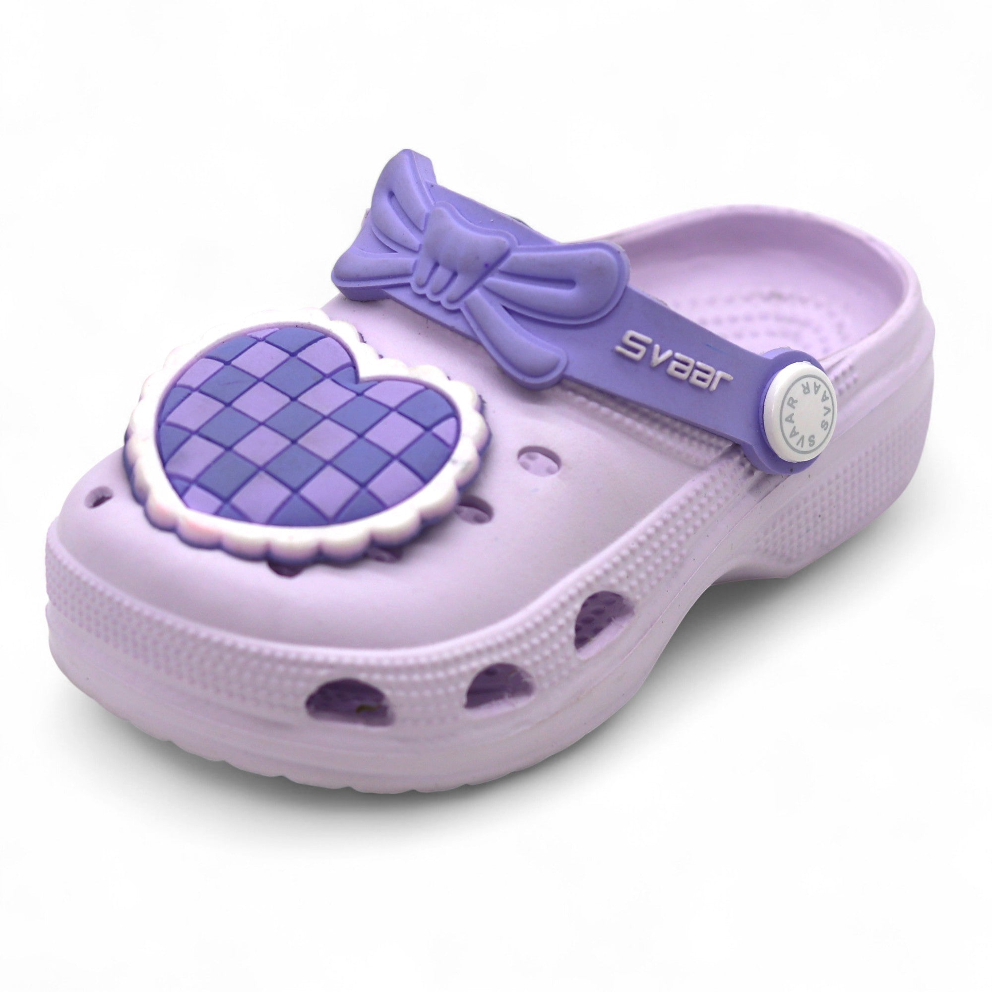SVAAR Cute Heart Clogs for Girls and Boys-Purple