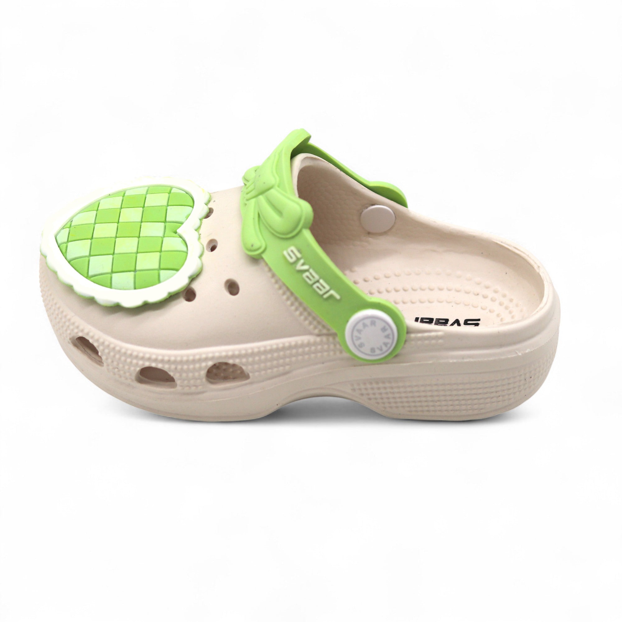 SVAAR Cute Heart Clogs for Girls and Boys-Green