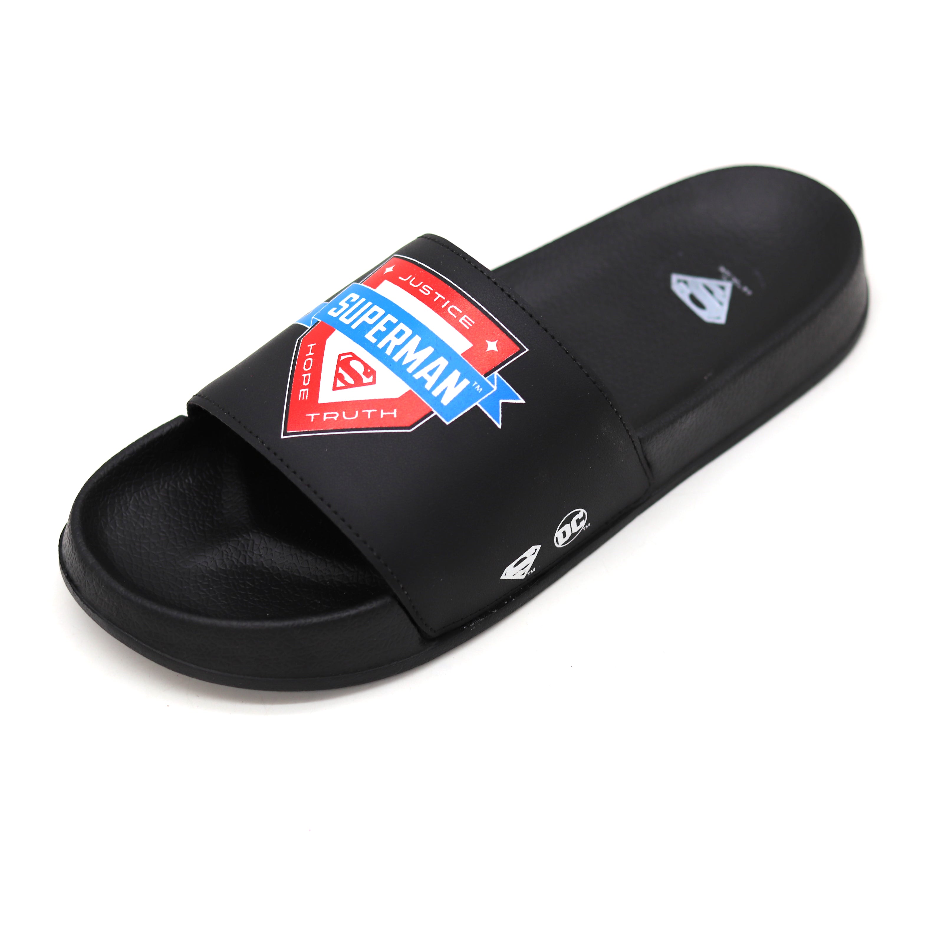 SVAAR x Superman Official Soft Cushioned Slides for Men-Black