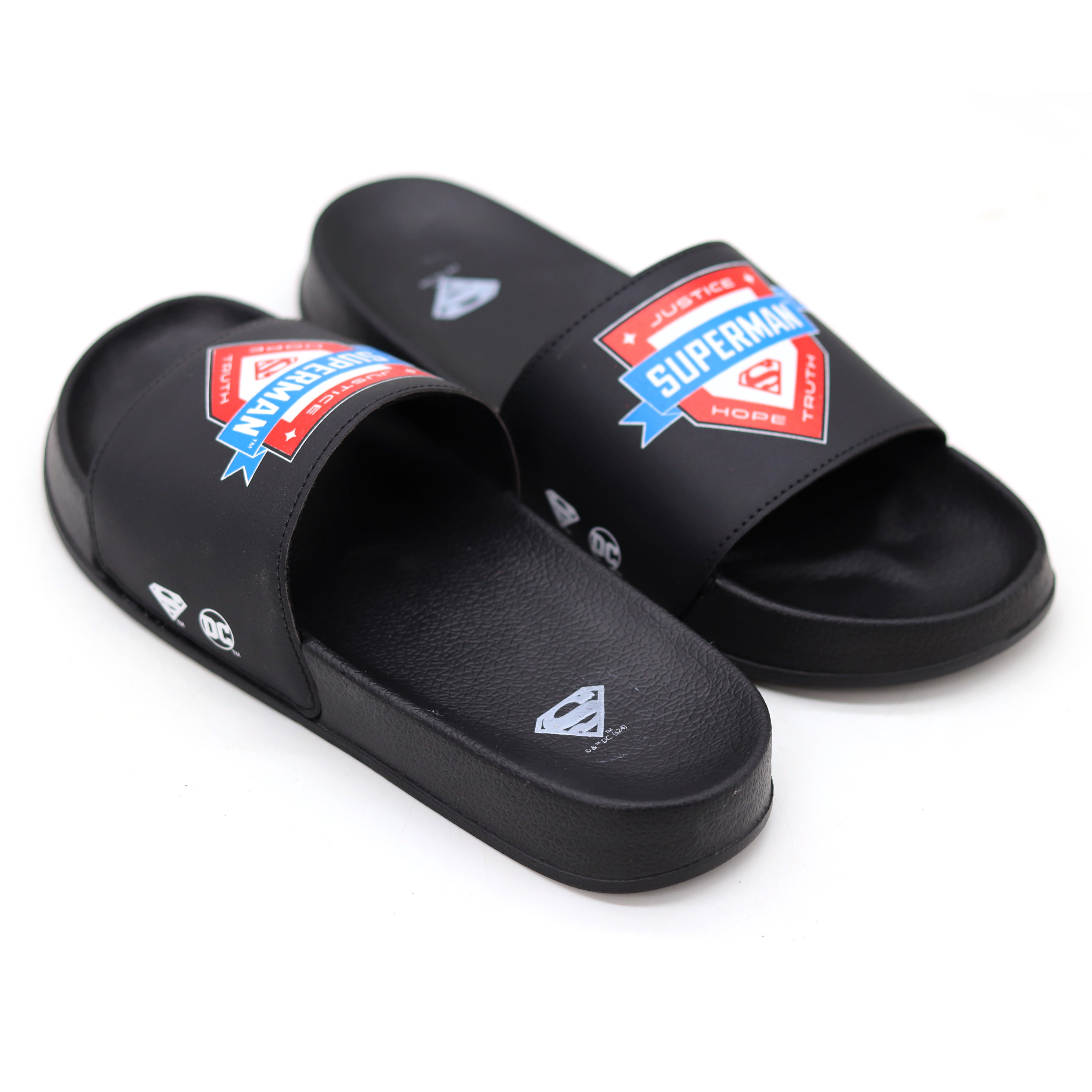 SVAAR x Superman Official Soft Cushioned Slides for Men-Black