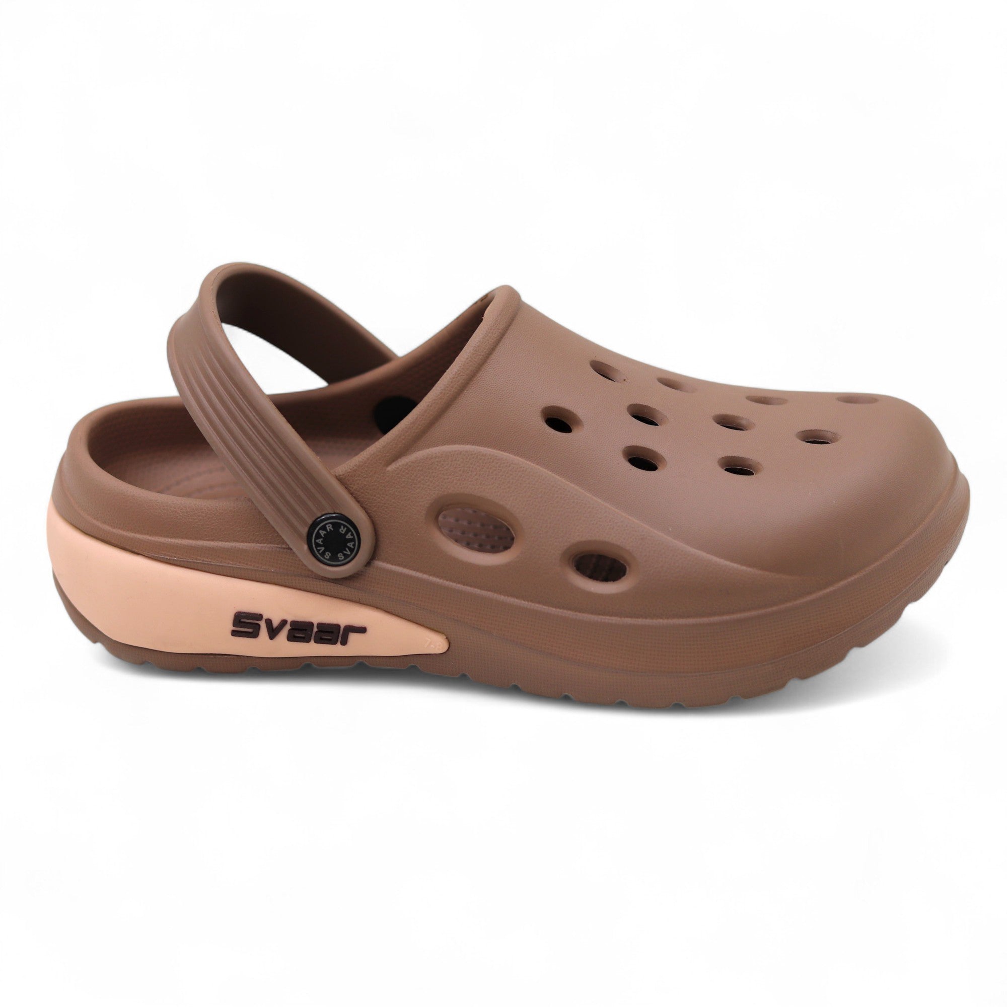 SVAAR Drift Men’s Sports Clogs – Lightweight, Waterproof & Anti-Skid - Brown