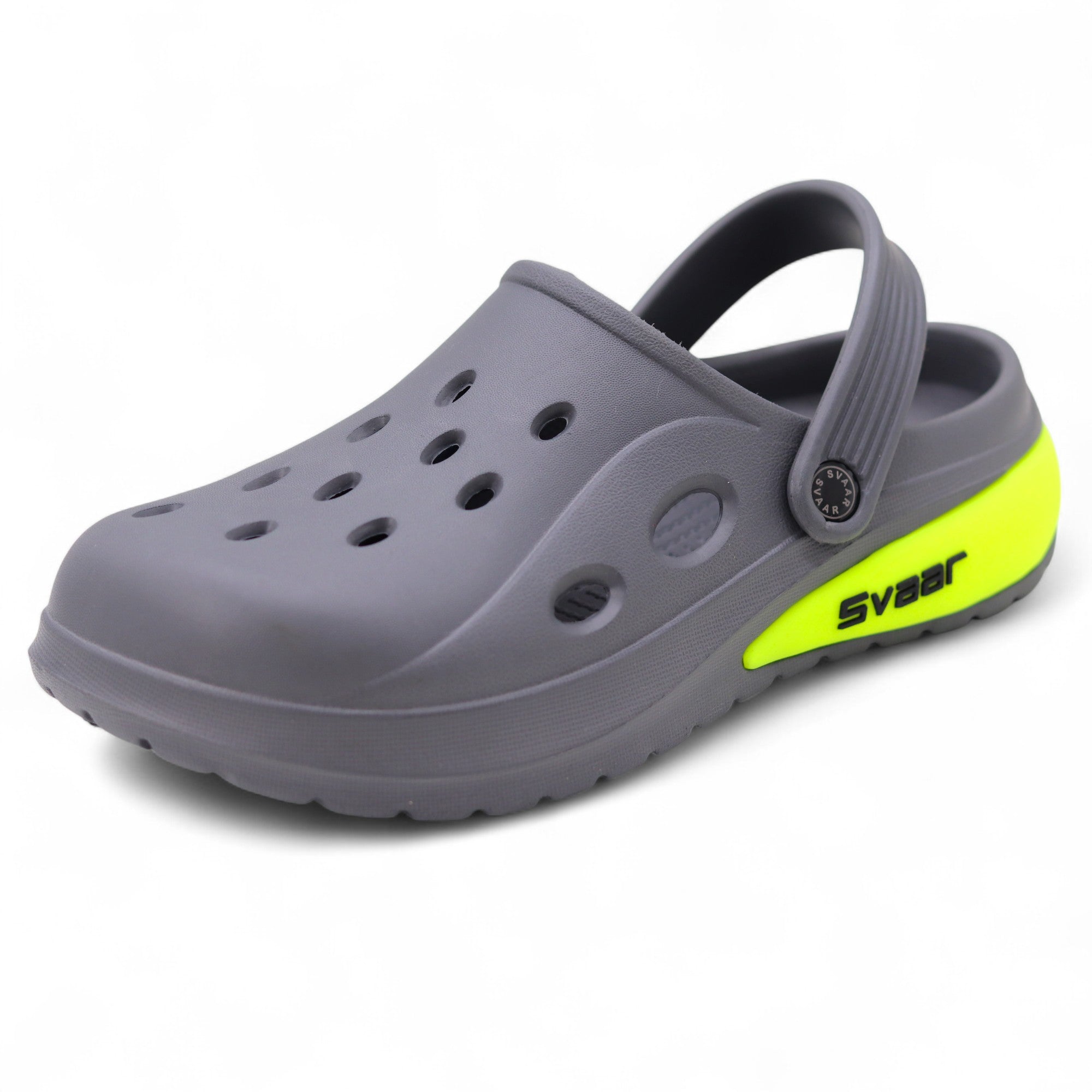 SVAAR Drift Men’s Sports Clogs – Lightweight, Waterproof & Anti-Skid - Grey