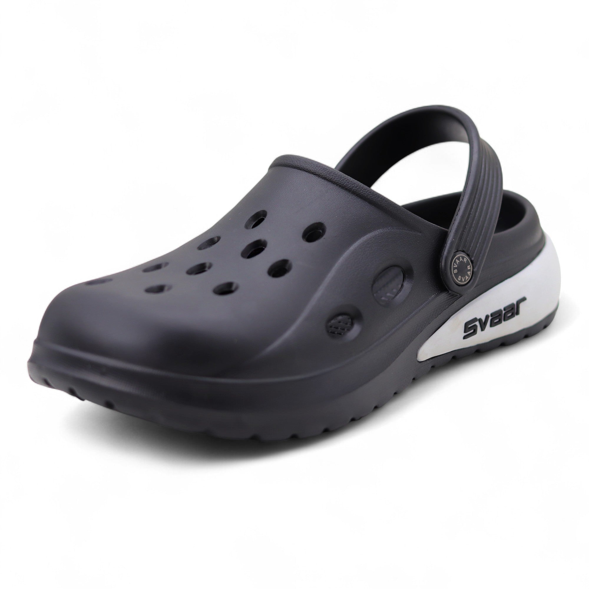 SVAAR Drift Men’s Sports Clogs – Lightweight, Waterproof & Anti-Skid - Black