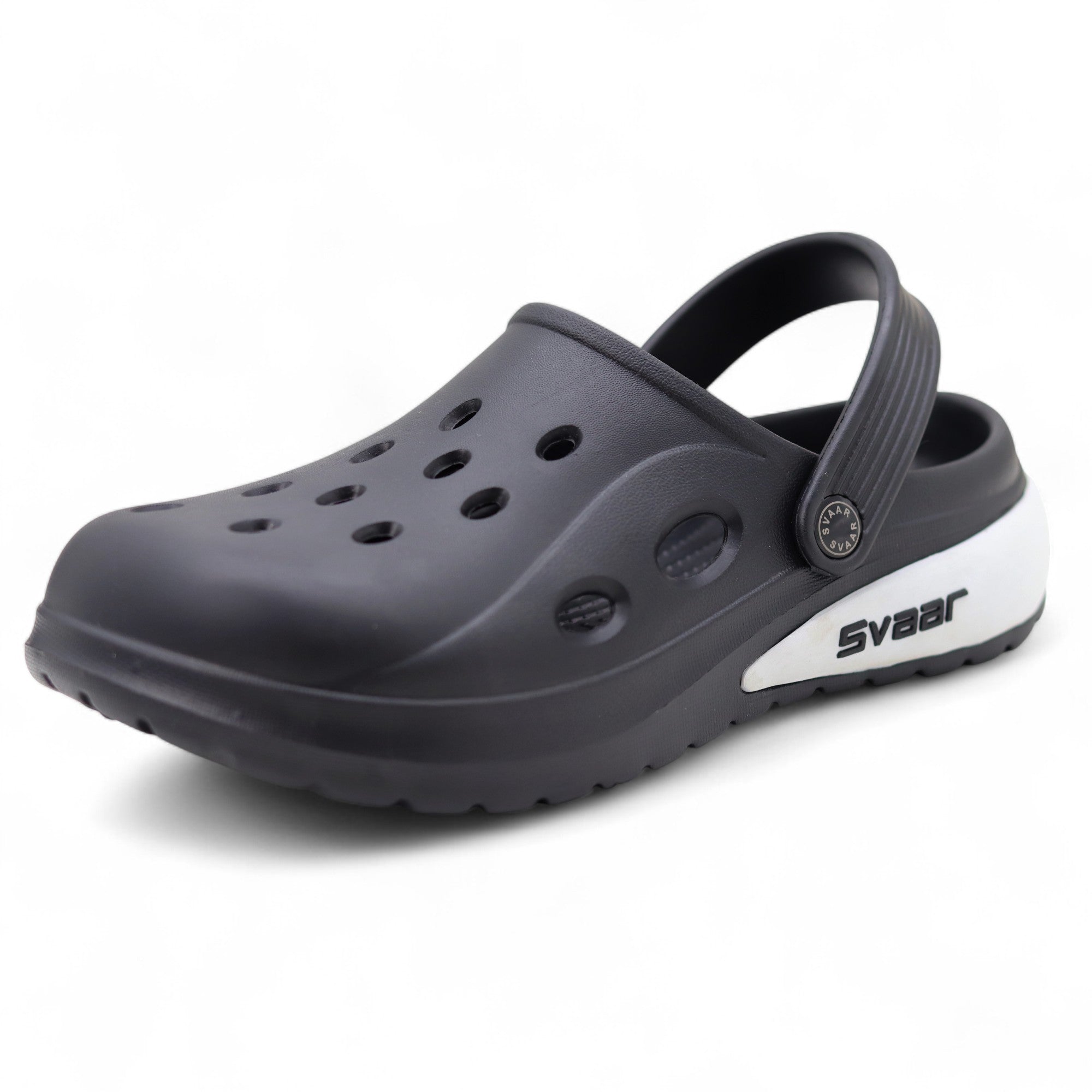 SVAAR Drift Men’s Sports Clogs – Lightweight, Waterproof & Anti-Skid - Black