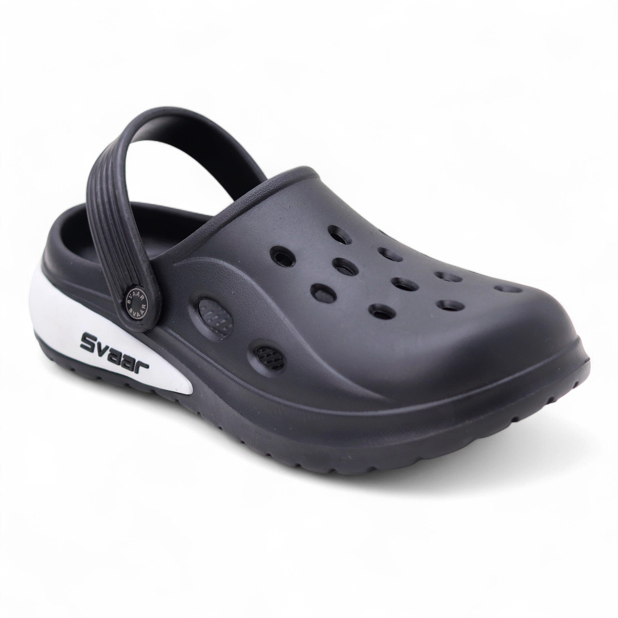 SVAAR Drift Men’s Sports Clogs – Lightweight, Waterproof & Anti-Skid - Black
