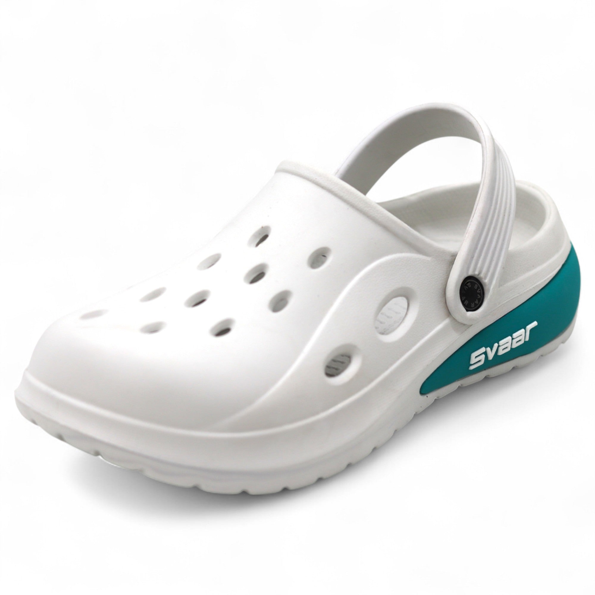 SVAAR Drift Men’s Sports Clogs – Lightweight, Waterproof & Anti-Skid - White