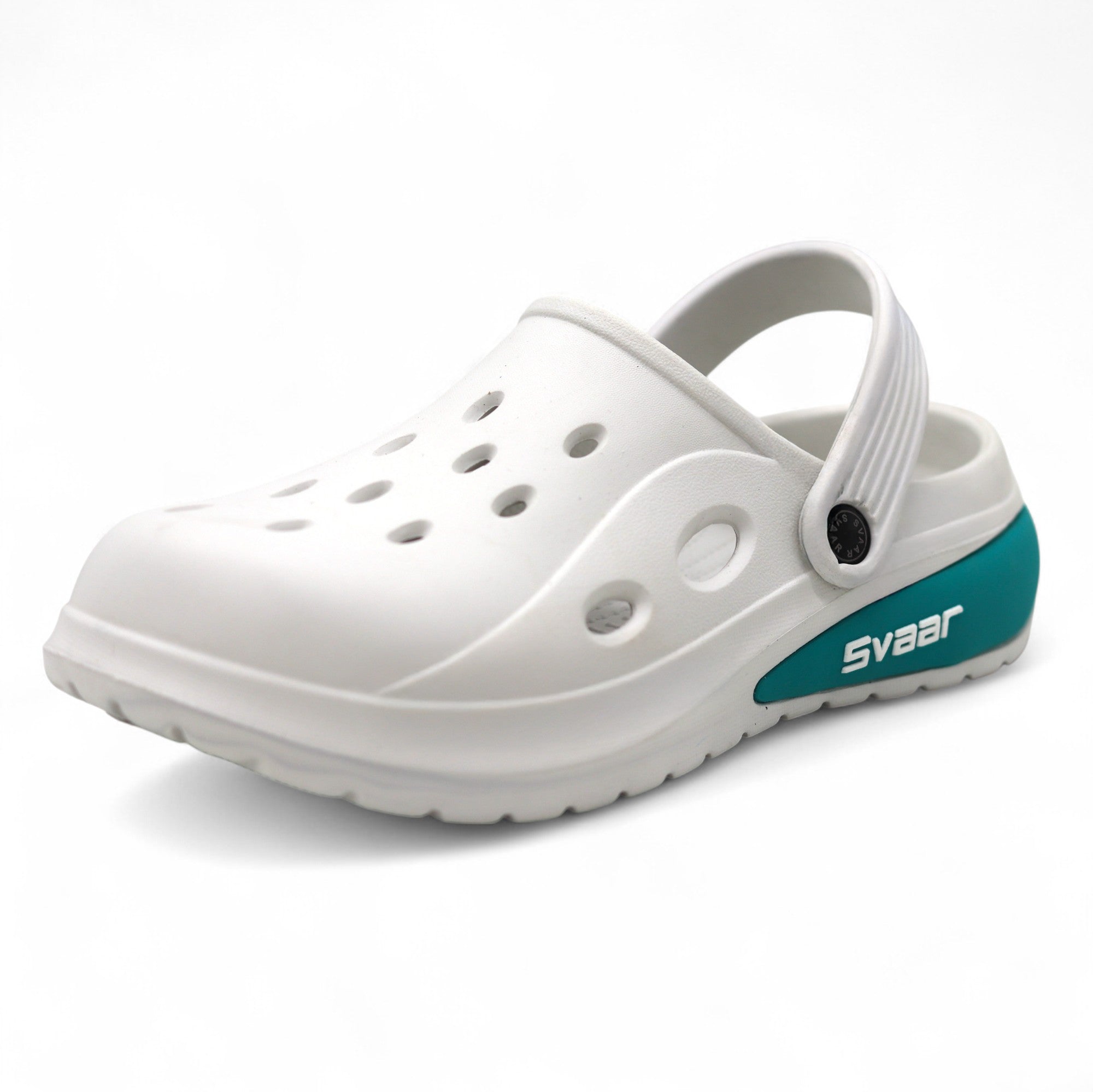 SVAAR Drift Men’s Sports Clogs – Lightweight, Waterproof & Anti-Skid - White