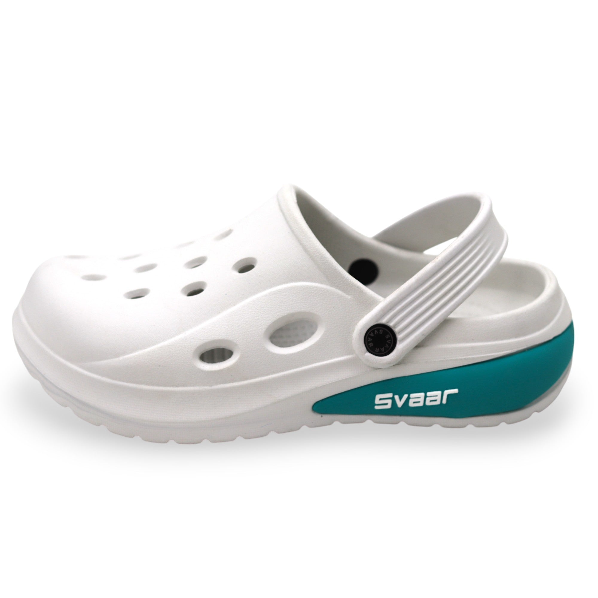 SVAAR Drift Men’s Sports Clogs – Lightweight, Waterproof & Anti-Skid - White