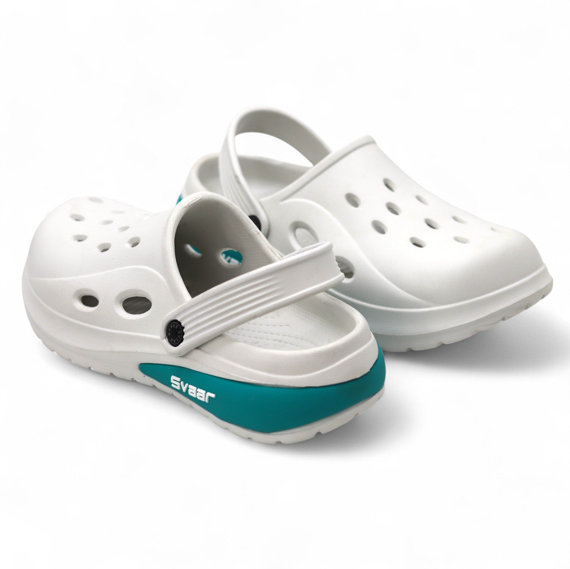 SVAAR Drift Men’s Sports Clogs – Lightweight, Waterproof & Anti-Skid - White