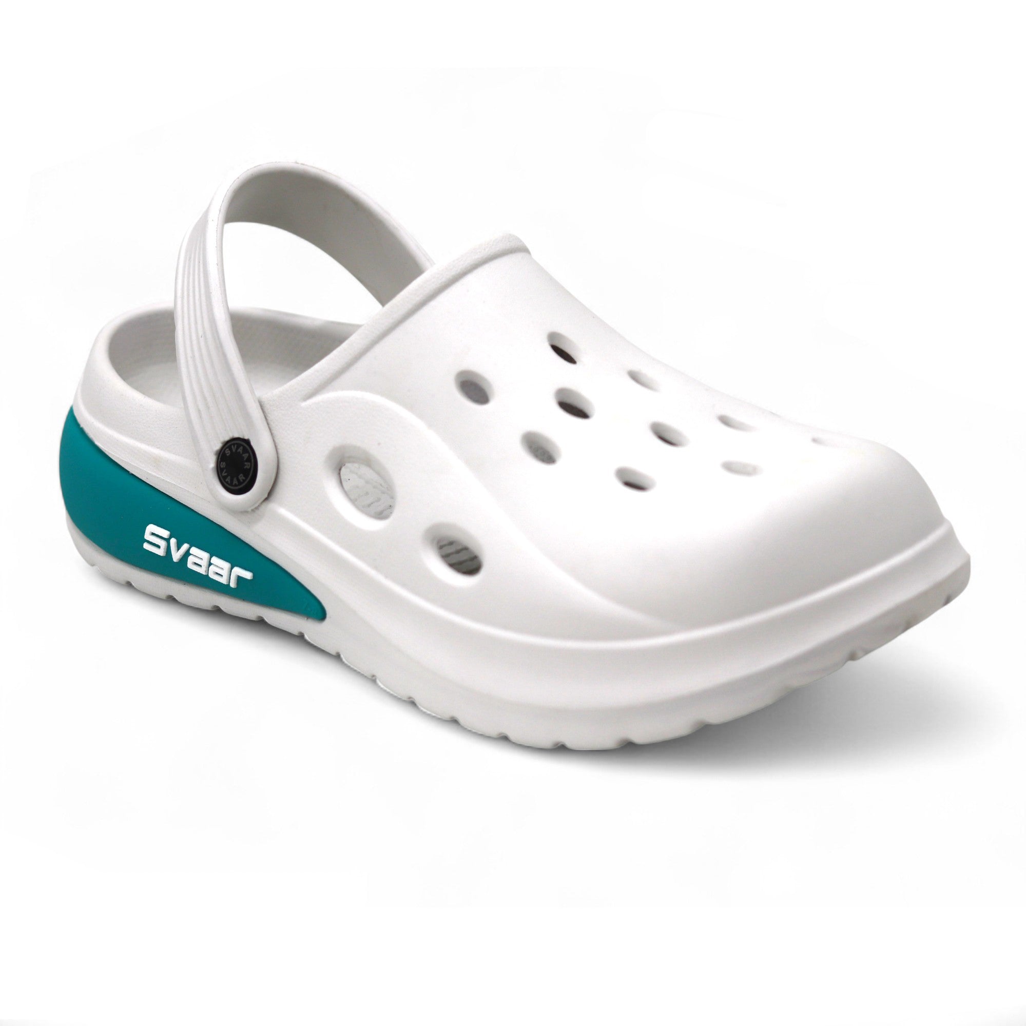 SVAAR Drift Men’s Sports Clogs – Lightweight, Waterproof & Anti-Skid - White