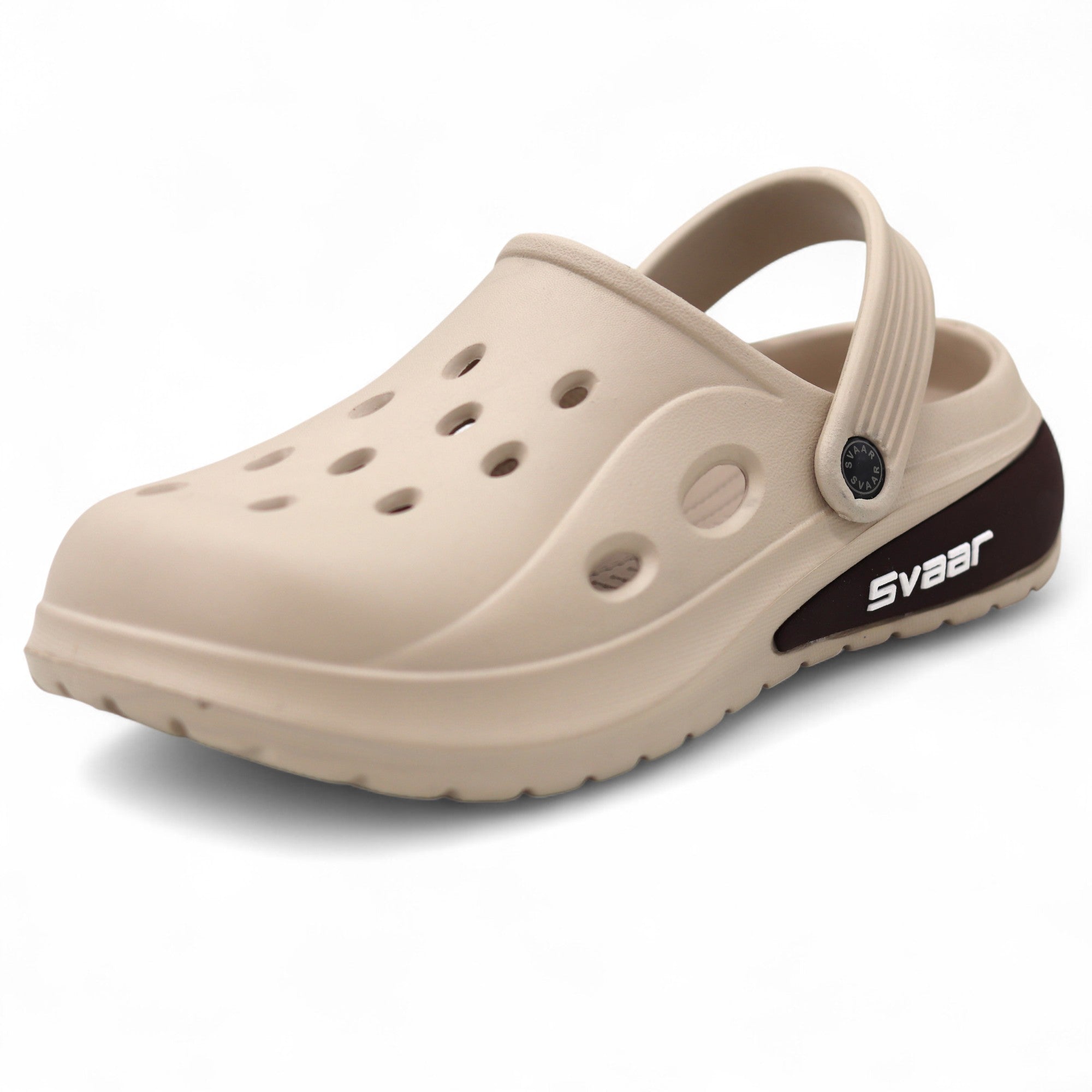 SVAAR Drift Men’s Sports Clogs – Lightweight, Waterproof & Anti-Skid - Beige