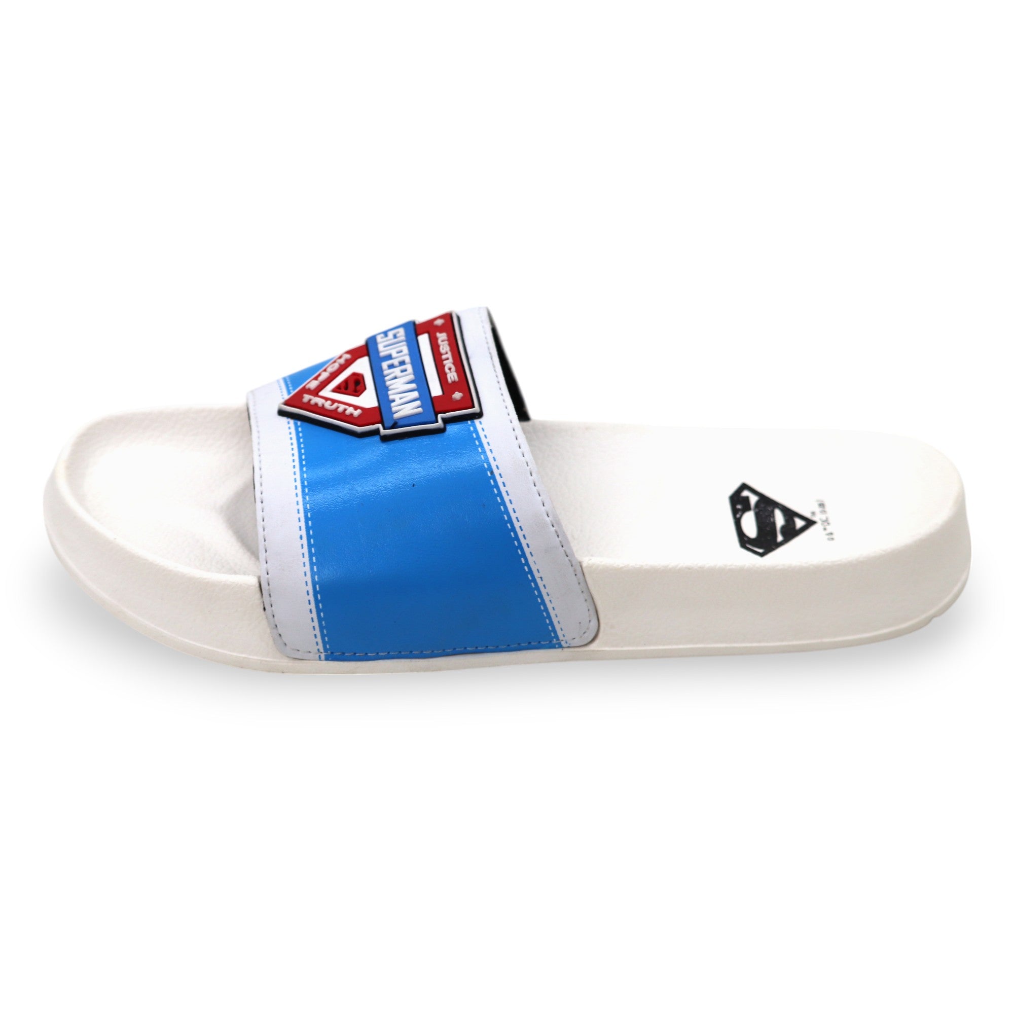 SVAAR x Superman Men's Slides – Soft Cushion, Anti-Slip, Lightweight- White
