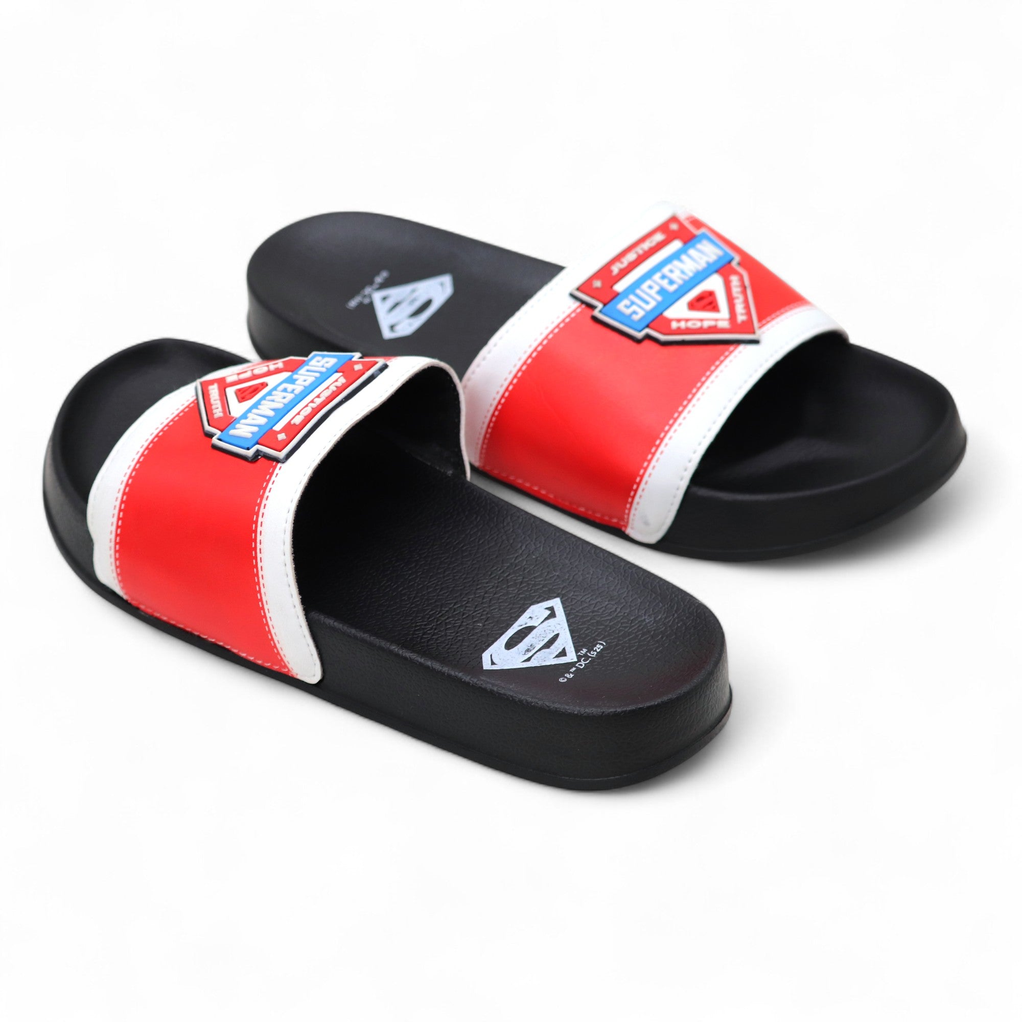 SVAAR x Superman Men's Slides – Soft Cushion, Anti-Slip, Lightweight - Black
