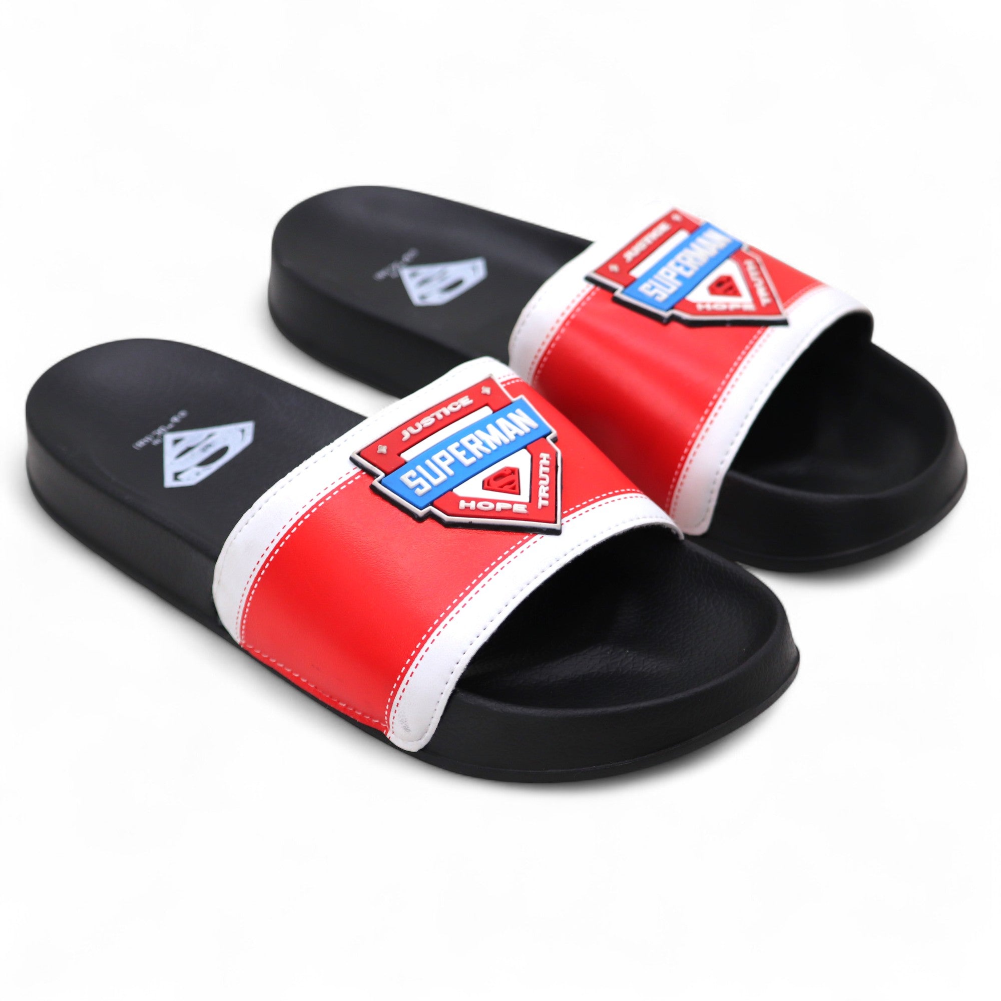 SVAAR x Superman Men's Slides – Soft Cushion, Anti-Slip, Lightweight - Black