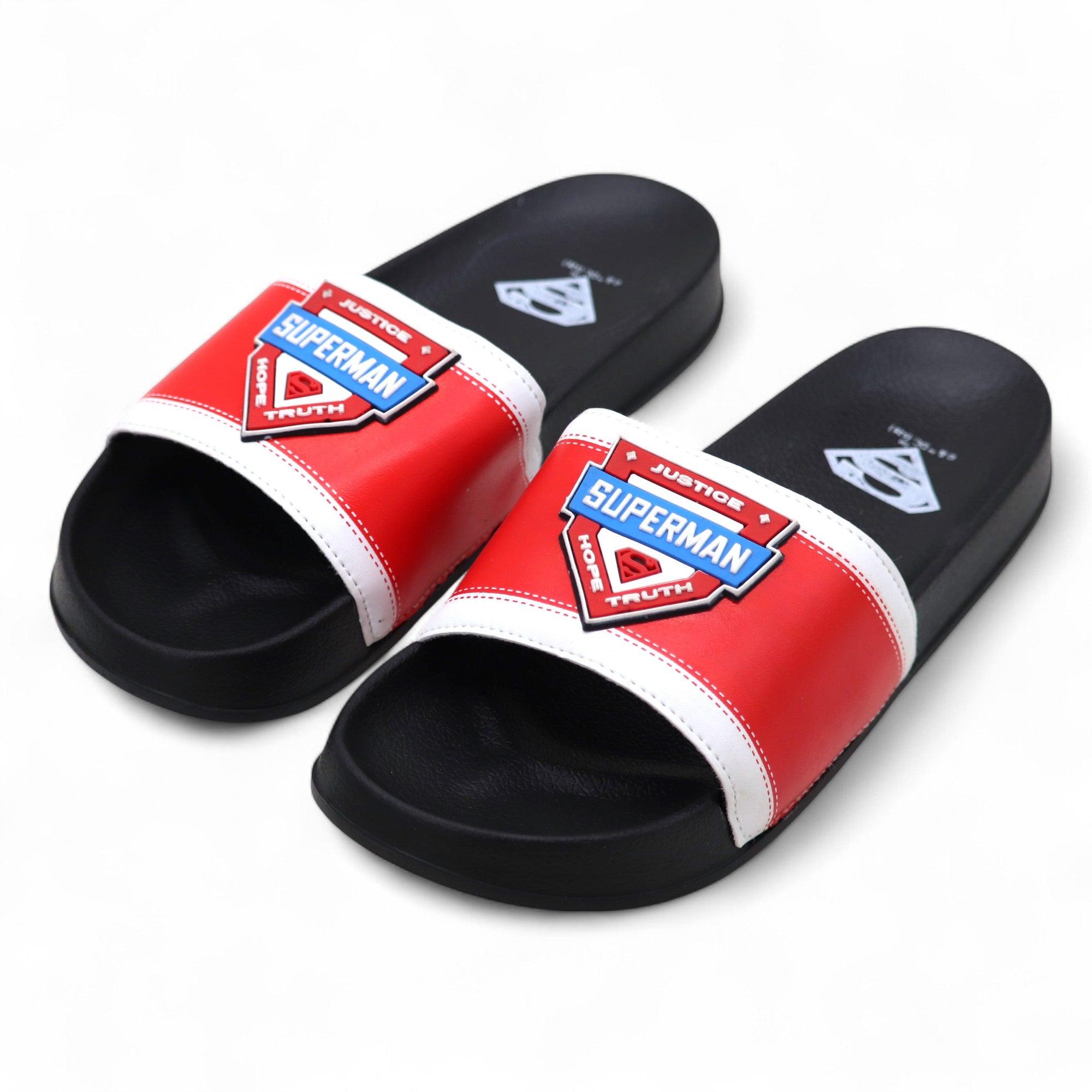 SVAAR x Superman Men's Slides – Soft Cushion, Anti-Slip, Lightweight - Black