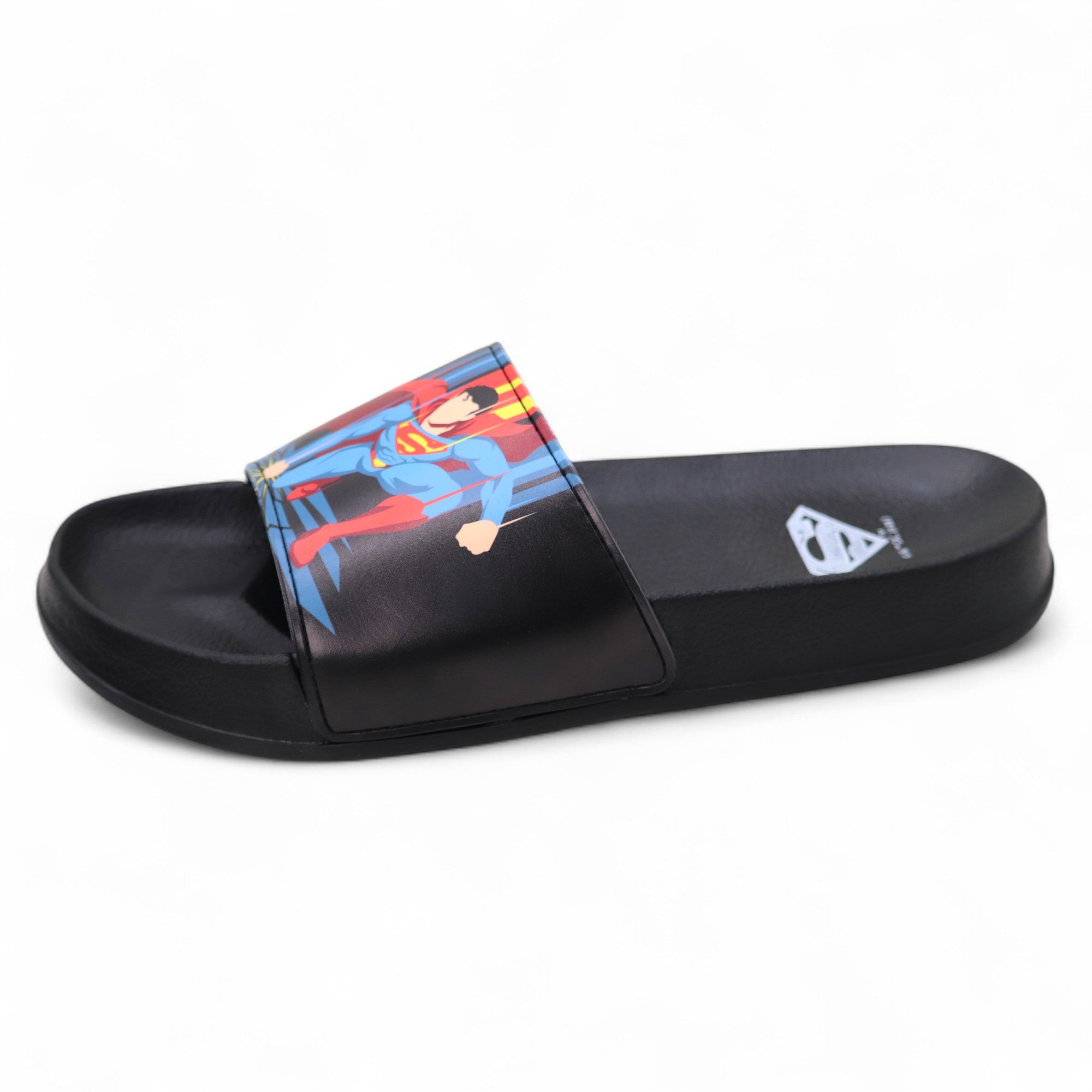 SVAAR x Superman Men's Slides – Soft Cushion, Anti-Slip, Lightweight - Black
