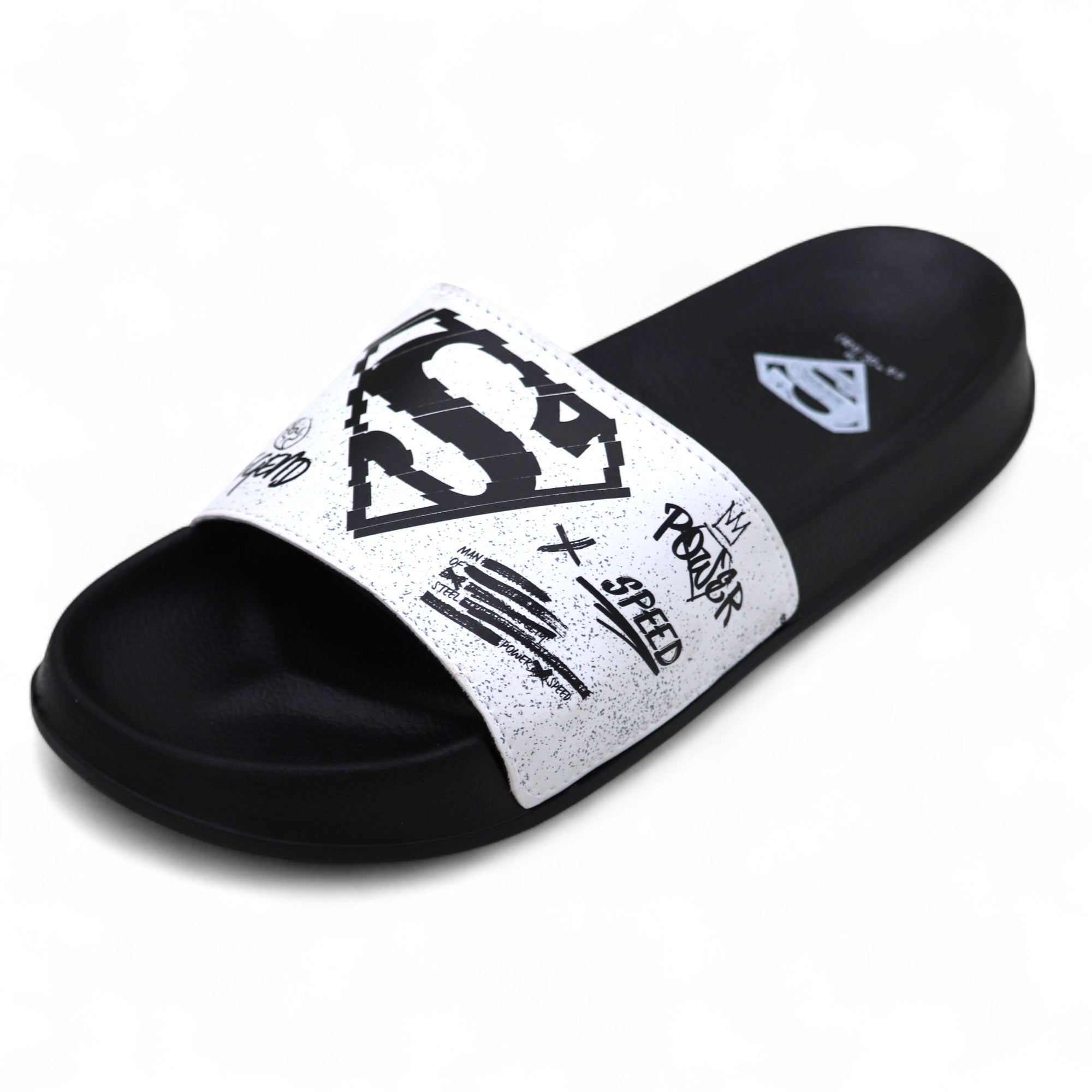 SVAAR x Superman Men’s Slides | Soft, Anti-Slip & Lightweight-Black