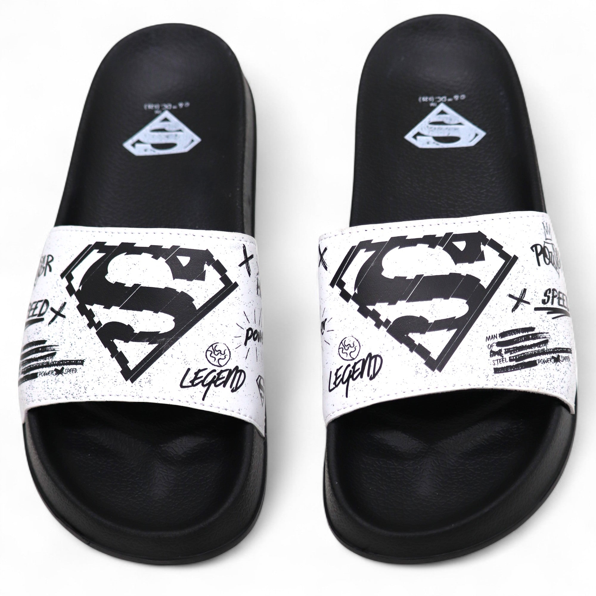 SVAAR x Superman Men’s Slides | Soft, Anti-Slip & Lightweight-Black