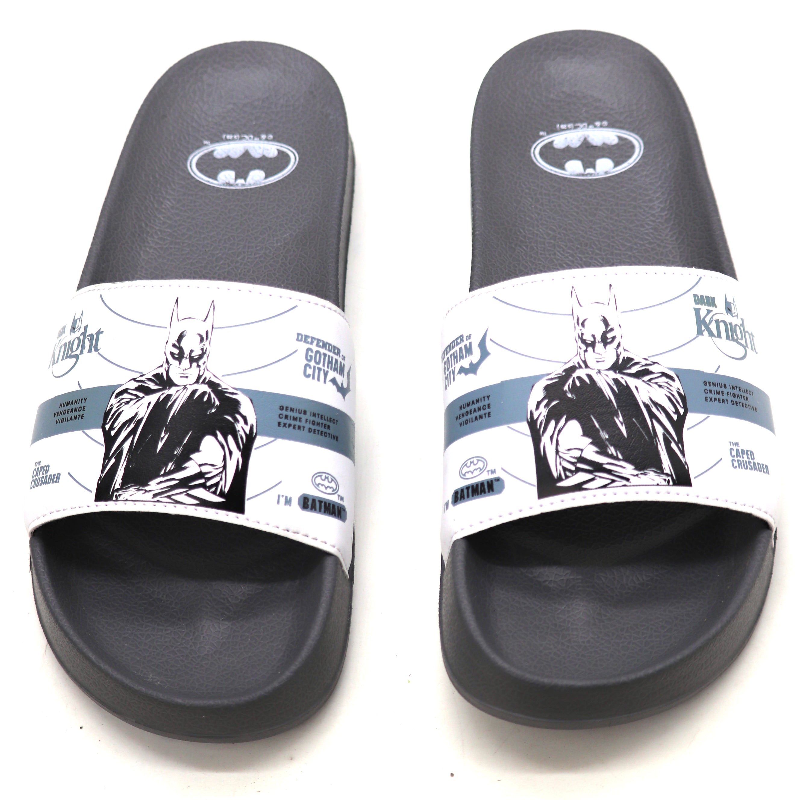 SVAAR Batman Gotham City Men's Sliders – Ultra Soft Cushioned Flip Flops - Grey