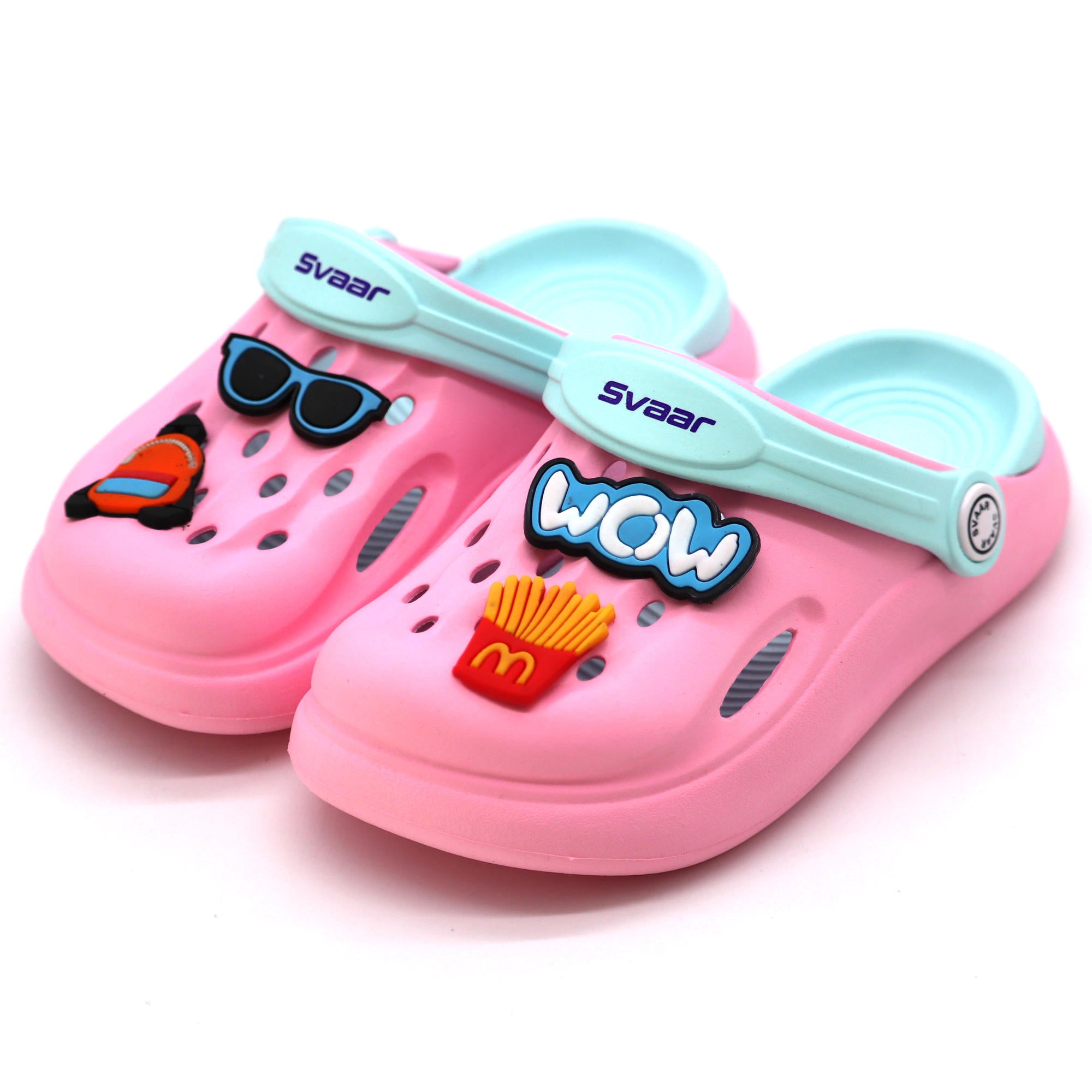 SVAAR Wow Clog Shoes For Boys & Girls, Indoor & Outdoor Sandals Clogs For Kids -Baby Pink
