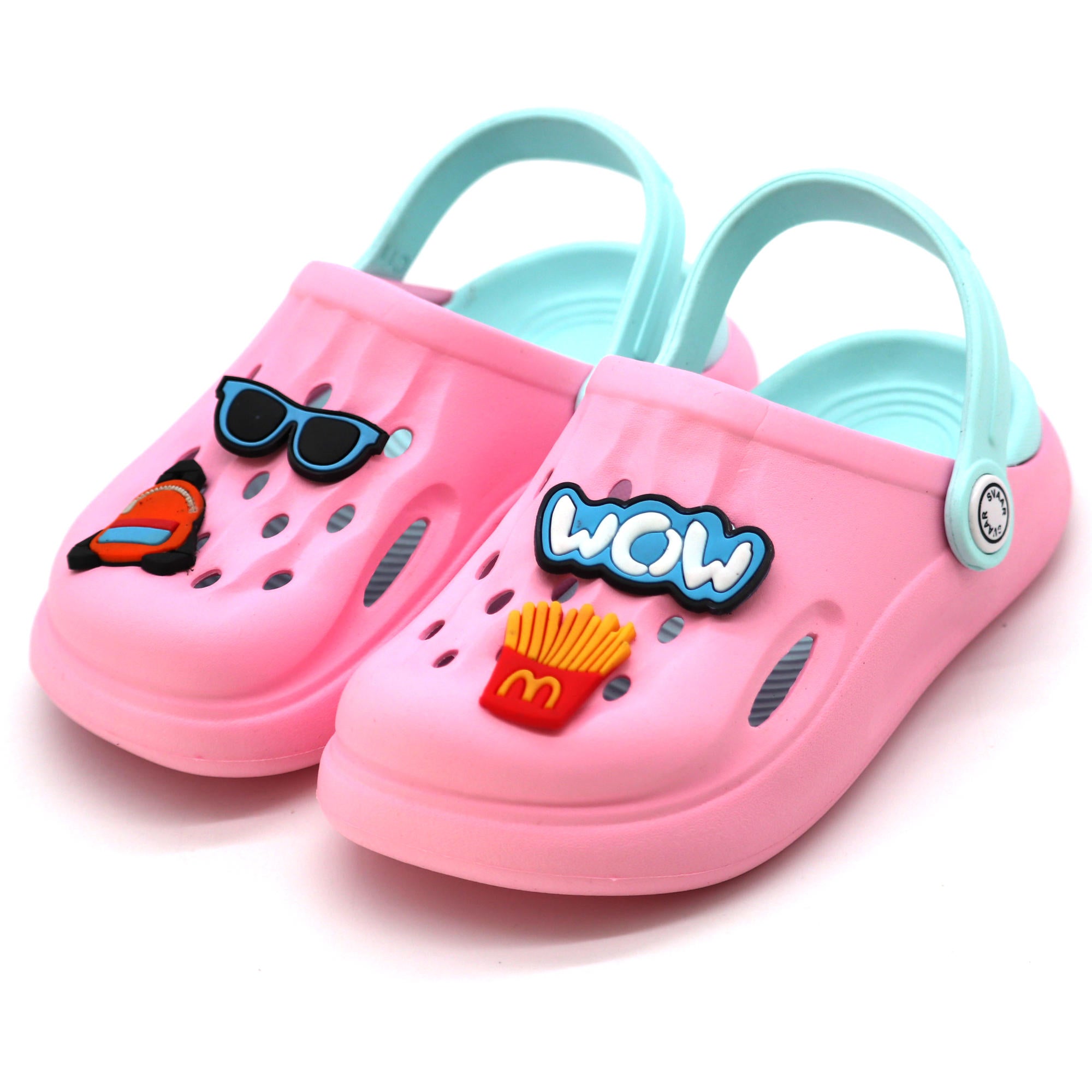 SVAAR Wow Clog Shoes For Boys & Girls, Indoor & Outdoor Sandals Clogs For Kids -Baby Pink