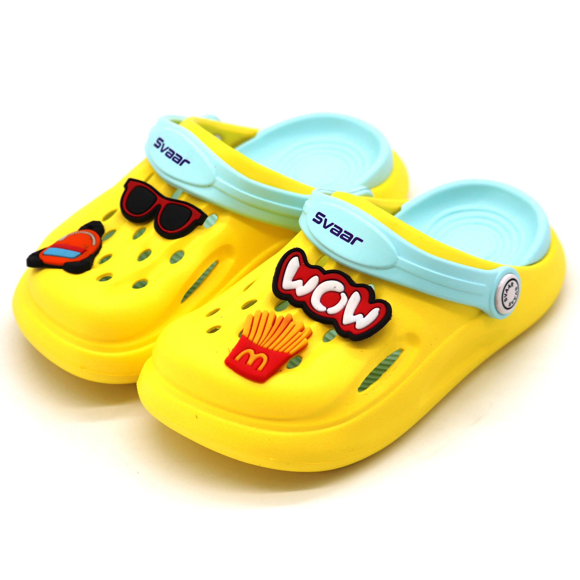 SVAAR Wow Clog Shoes For Boys & Girls, Indoor & Outdoor Sandals Clogs For Kids -Yellow