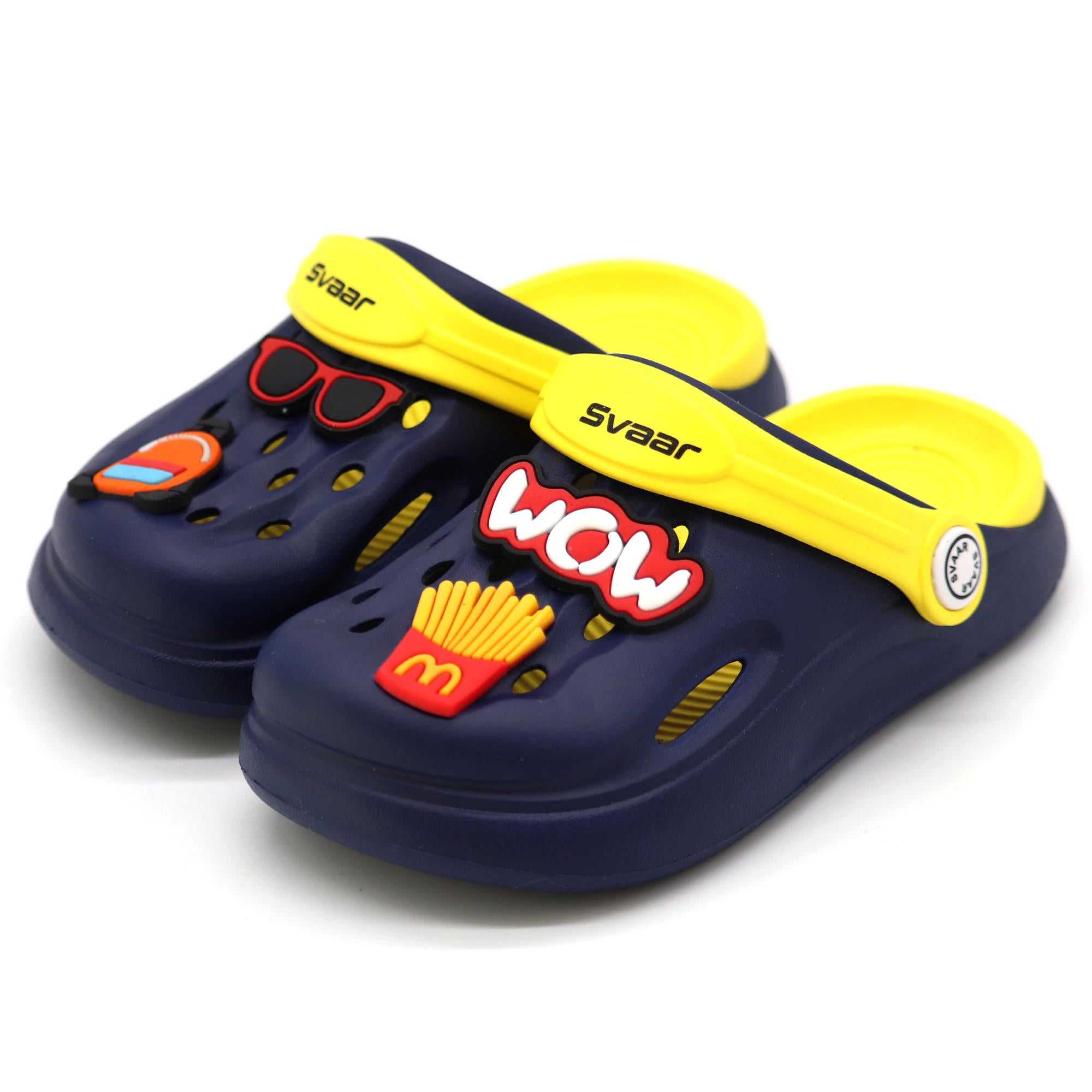 SVAAR Wow Clog Shoes For Boys & Girls, Indoor & Outdoor Sandals Clogs For Kids -Navy