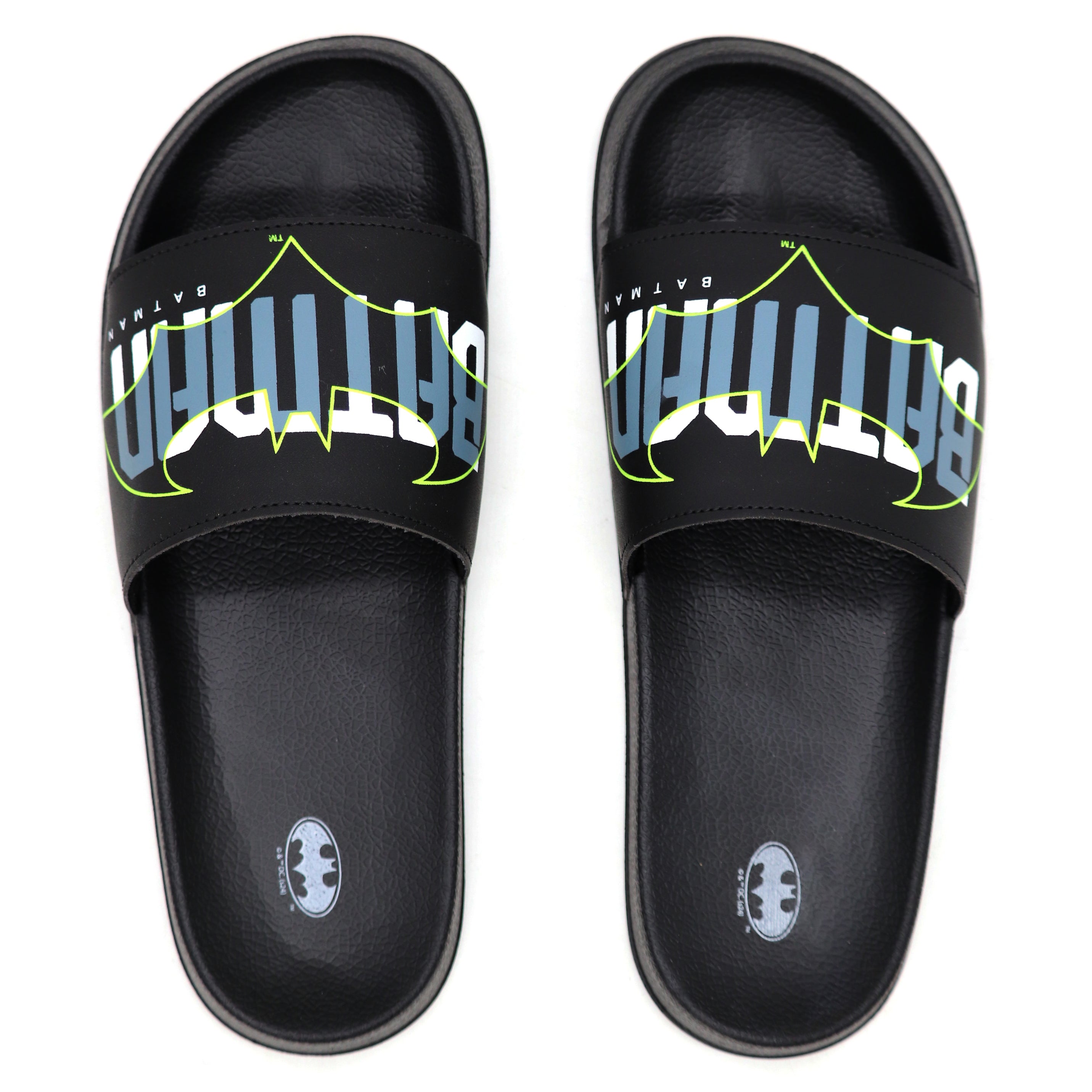 SVAAR Batman Edition Men's Black Sliders – Cushioned, Waterproof Flip Flops