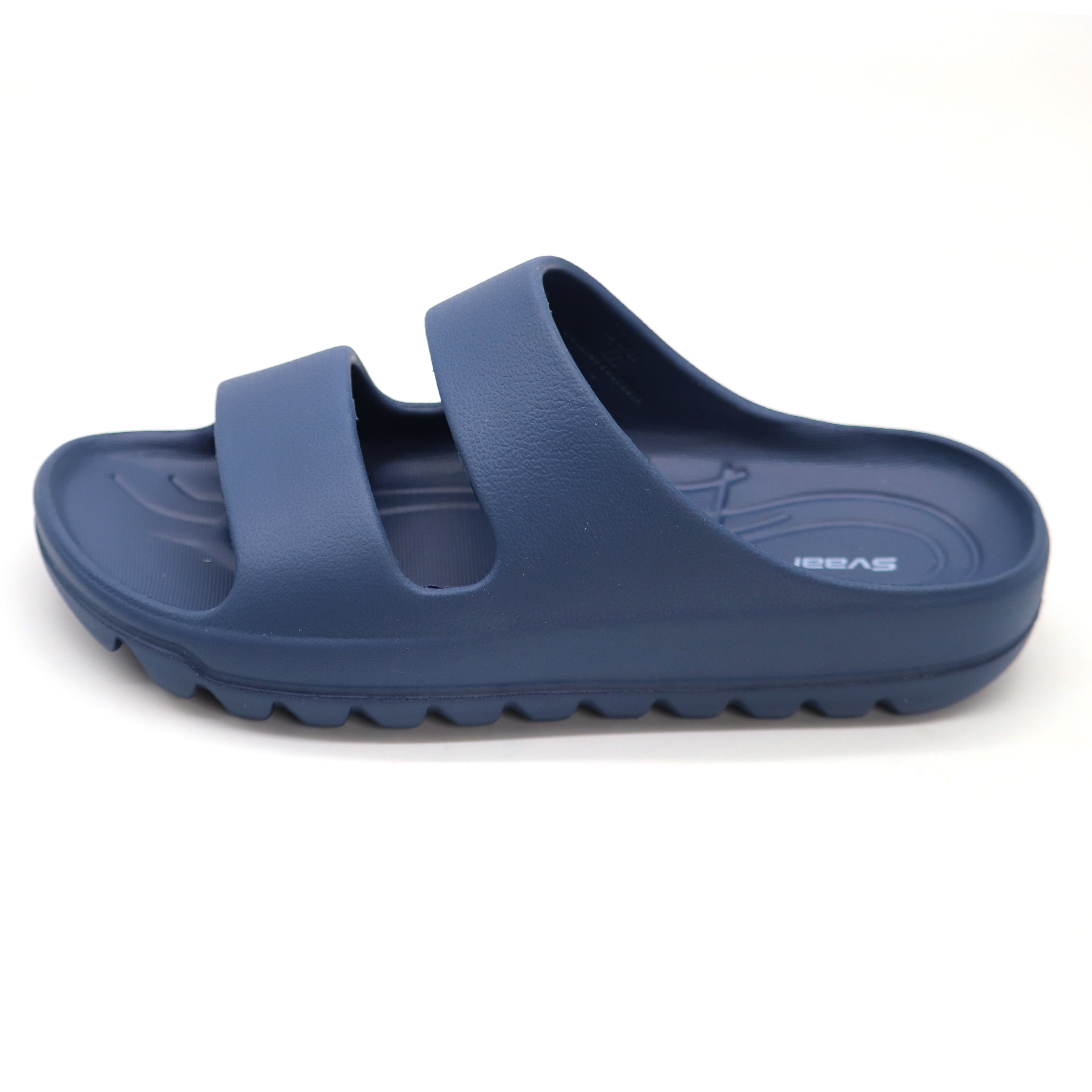 SVAAR Soft EVA Double Strap Slippers for Men | Stylish Anti-Skid Slides with Arch Support & Bouncy Sole | Lightweight Indoor Outdoor Comfort-Navy