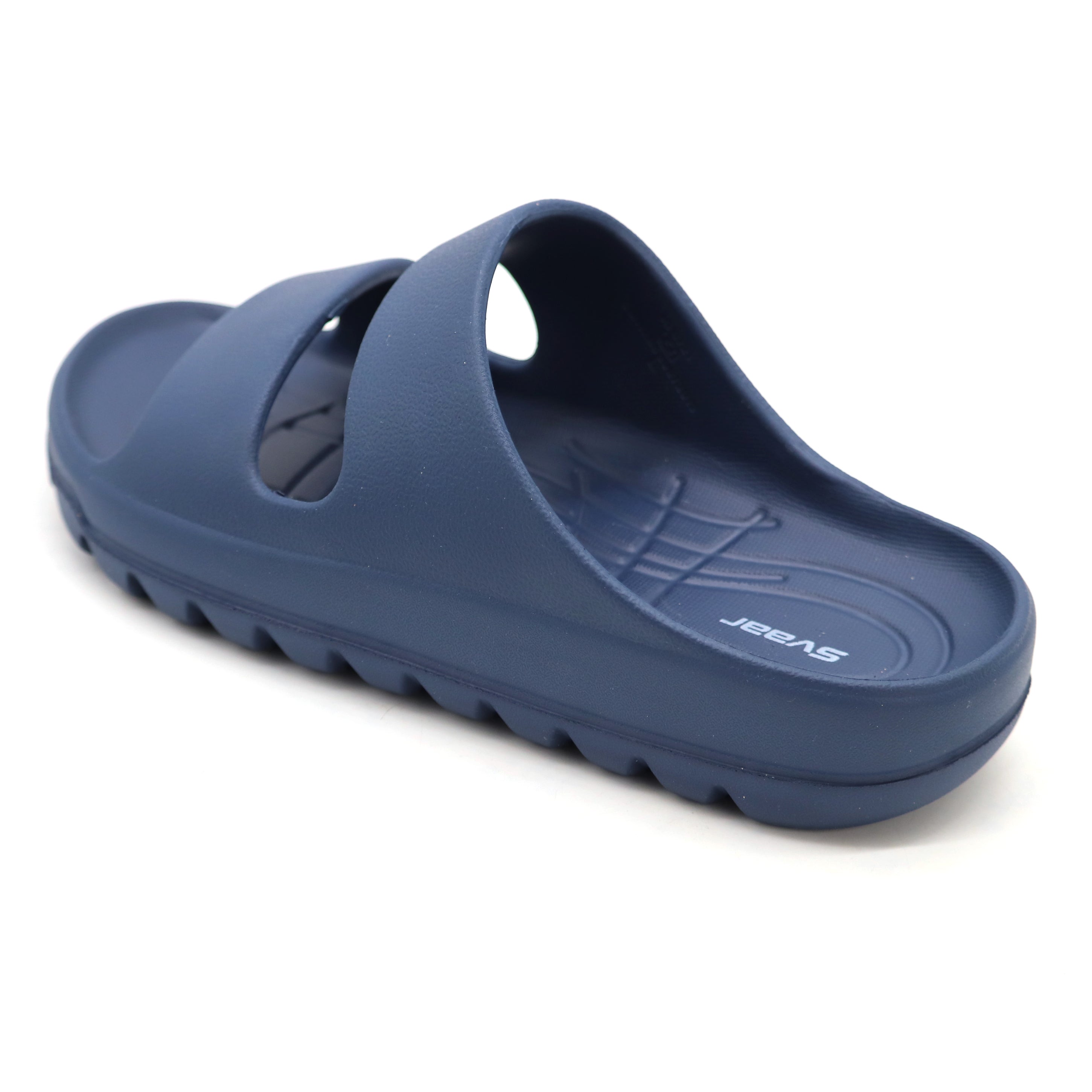 SVAAR Soft EVA Double Strap Slippers for Men | Stylish Anti-Skid Slides with Arch Support & Bouncy Sole | Lightweight Indoor Outdoor Comfort-Navy