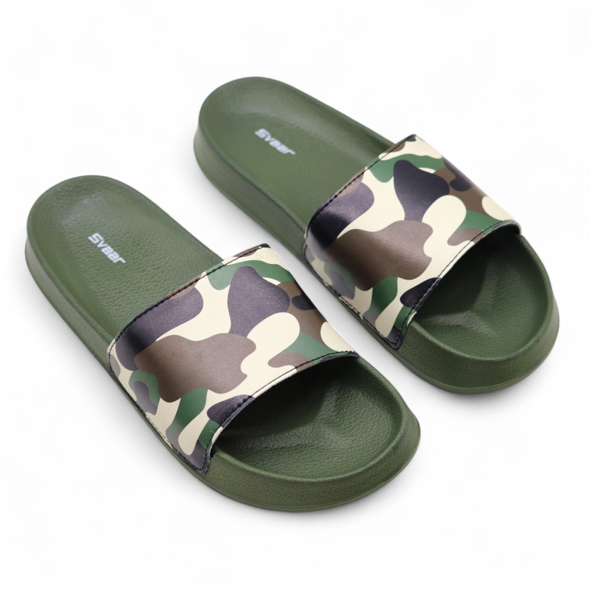 SVAAR Relaxed Slippers for Men || Comfortable Indoor Outdoor Fashionable Slippers for Boys-Olive