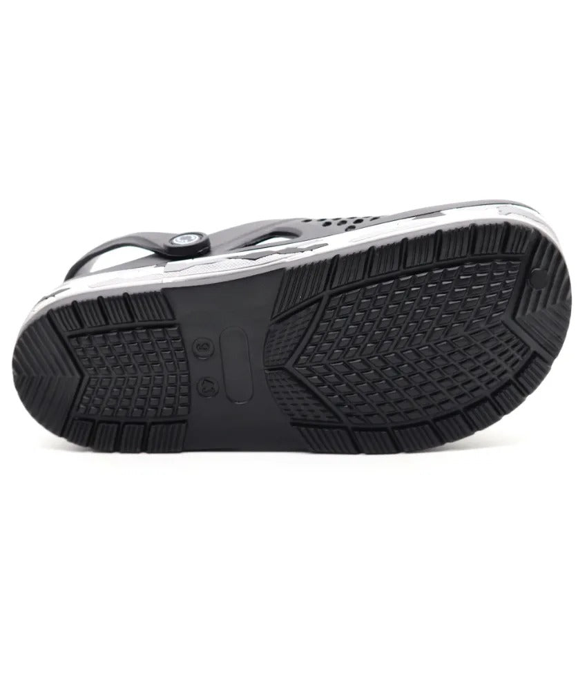SVAAR Men's Super Stylish Clogs || Sandals with Adjustable Back Strap for Men- Black