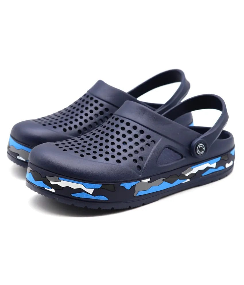 SVAAR Men's Super Stylish Clogs || Sandals with Adjustable Back Strap for Men- Navy