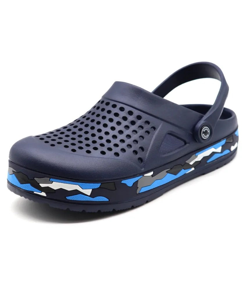 SVAAR Men's Super Stylish Clogs || Sandals with Adjustable Back Strap for Men- Navy