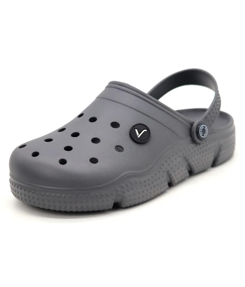 SVAAR Men's Super Comfortable Clogs || Sandals with Adjustable Back Strap for Men-Grey