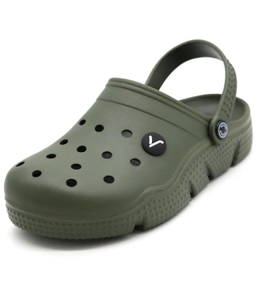 SVAAR Men's Super Comfortable Clogs || Sandals with Adjustable Back Strap for Men-Olive
