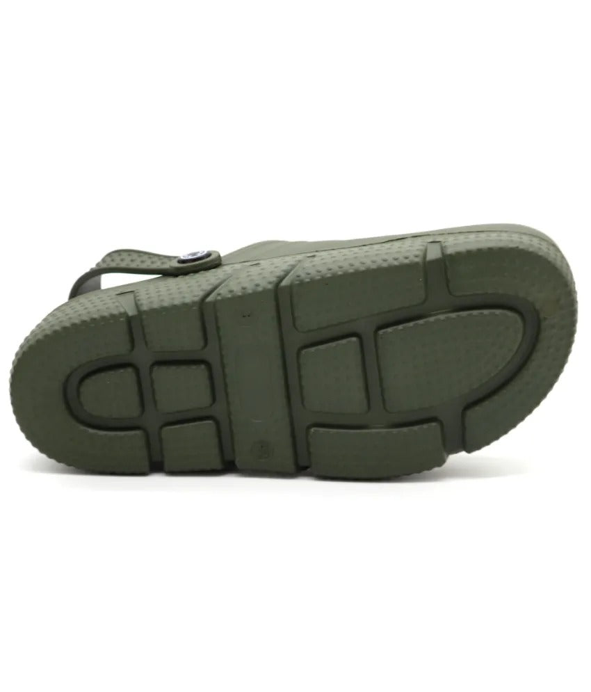 SVAAR Men's Super Comfortable Clogs || Sandals with Adjustable Back Strap for Men-Olive