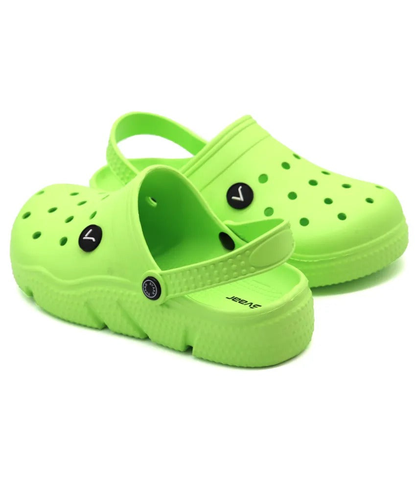 SVAAR Men's Super Comfortable Clogs || Sandals with Adjustable Back Strap for Men-Parrot Green