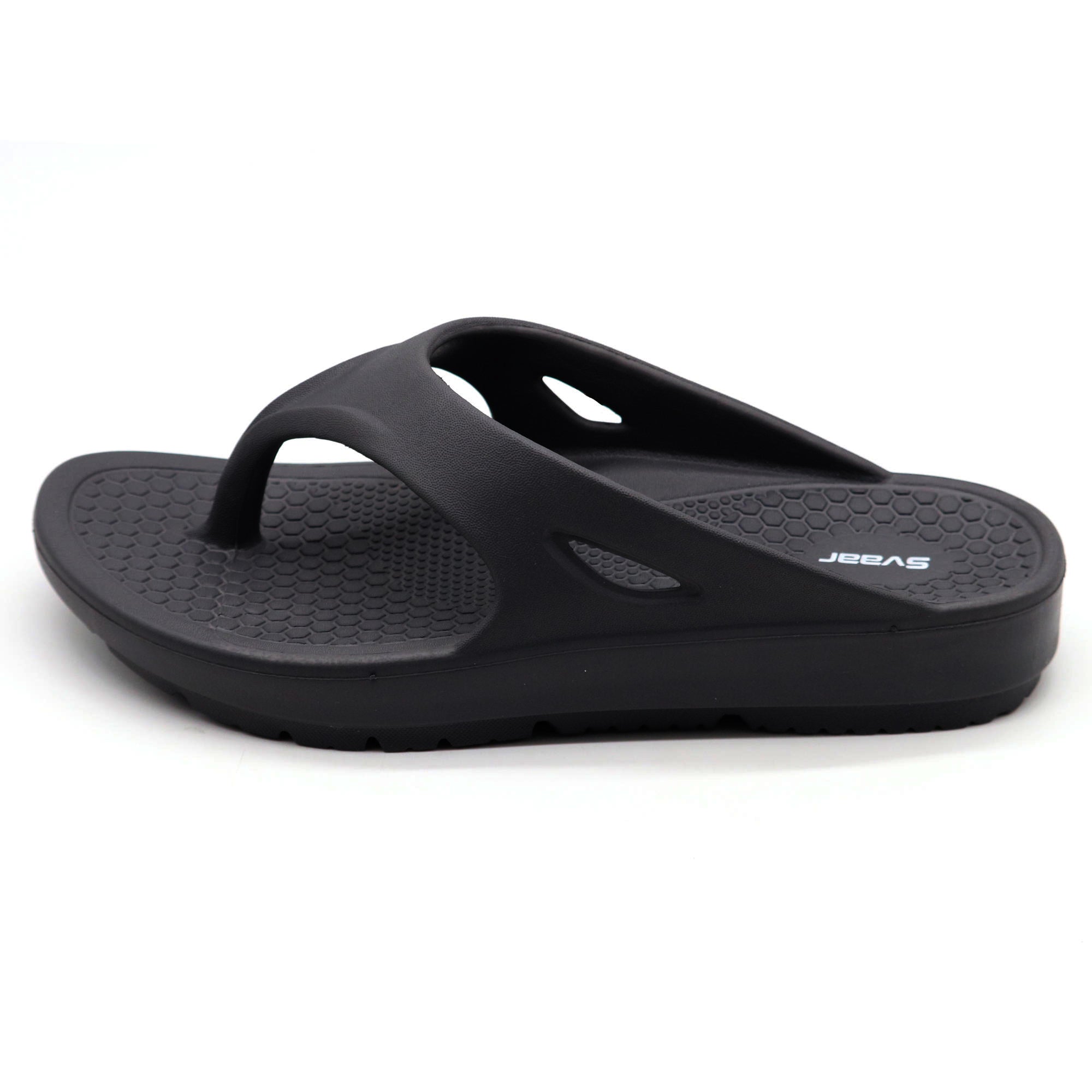 SVAAR Relaxed Slippers for Men || Comfortable Indoor Outdoor Fashionable Slippers for Boys-Black