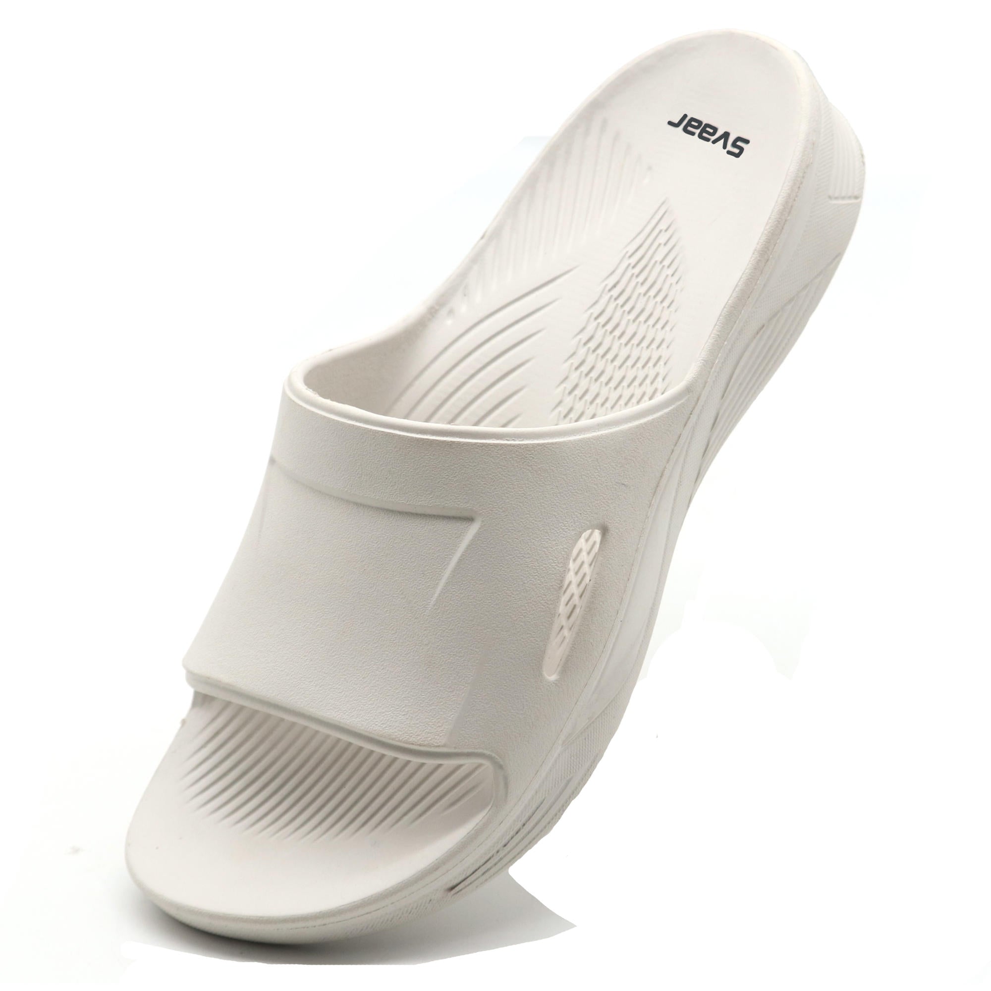 SVAAR EveryWear Sliders for Men || Comfortable Indoor Outdoor Slider Slip-on Slippers for Men and Boys-White
