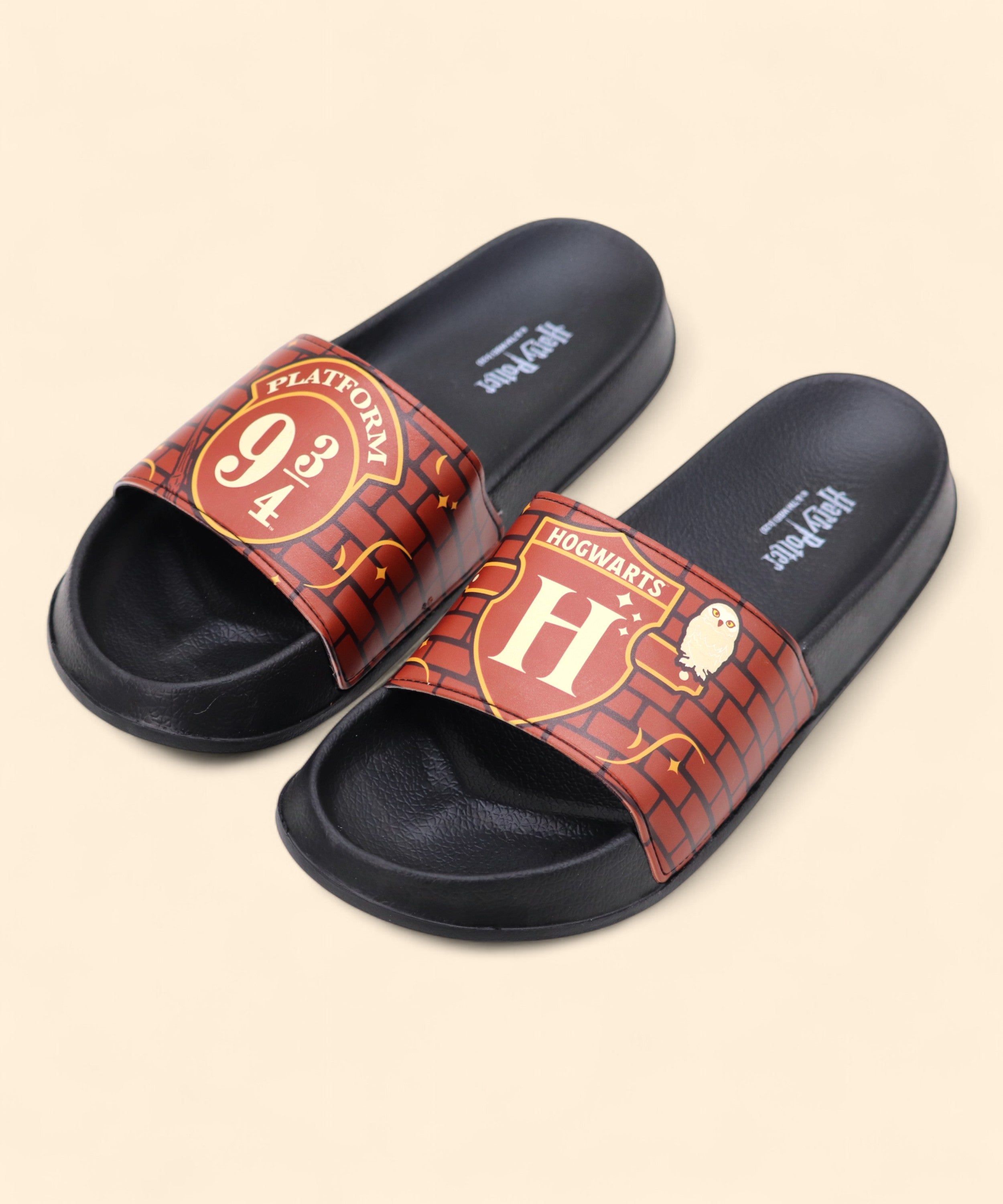 SVAAR Harry Potter Themed Slides for Men Soft Cushioned Lightweight EVA Sole-Black